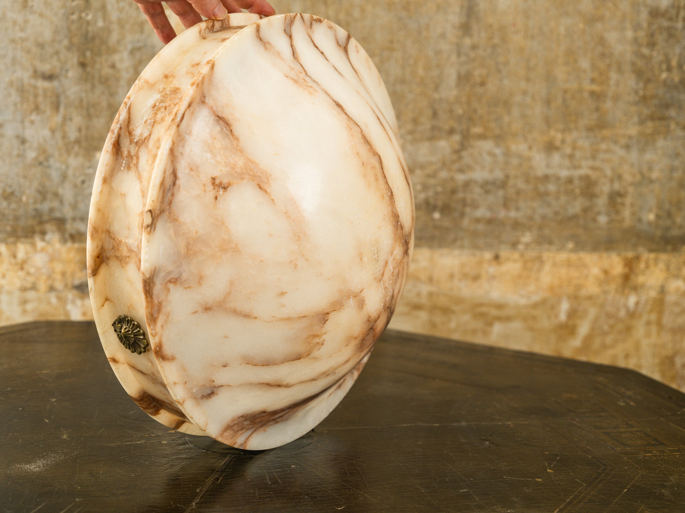 An Early 20th Century Alabaster Dish Light