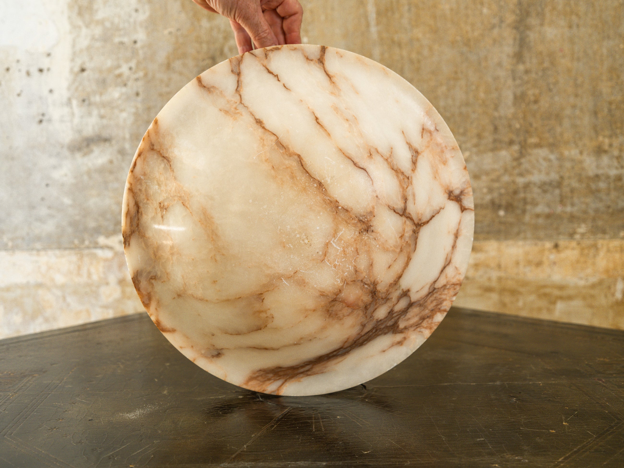 An Early 20th Century Alabaster Dish Light
