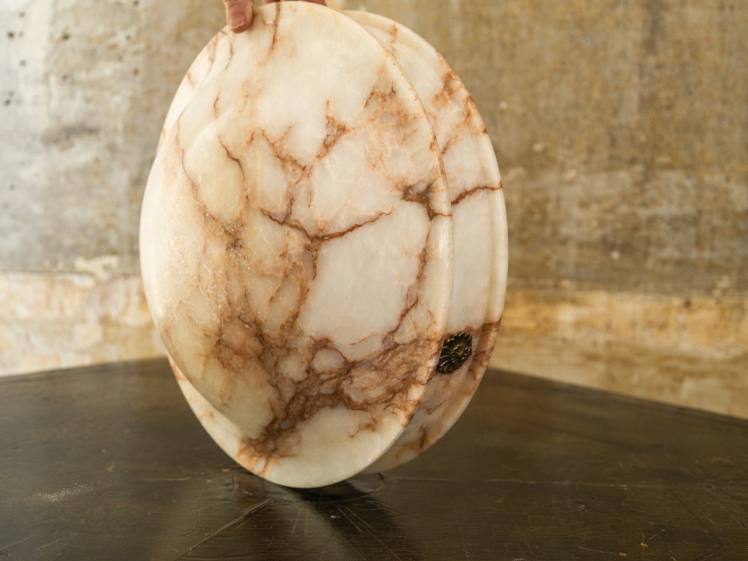 An Early 20th Century Alabaster Dish Light