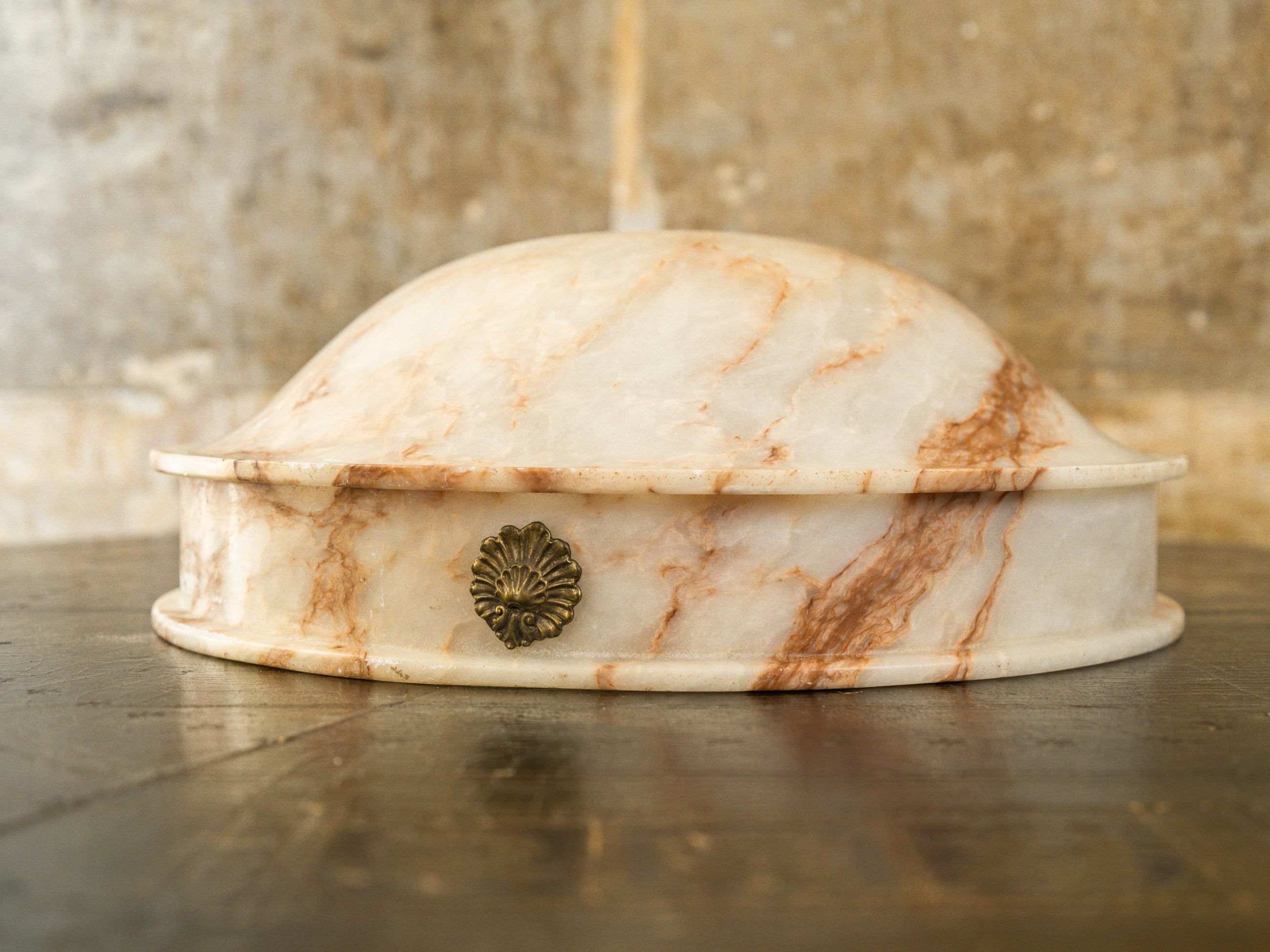 An Early 20th Century Alabaster Dish Light