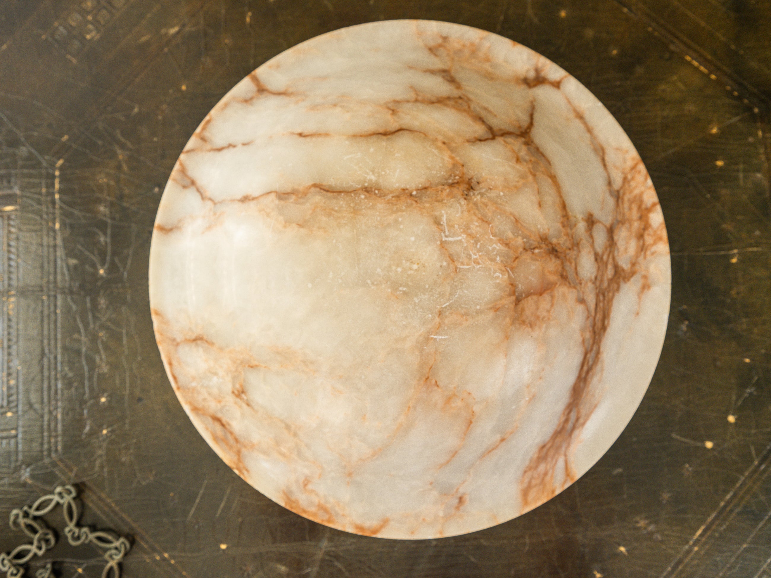 An Early 20th Century Alabaster Dish Light