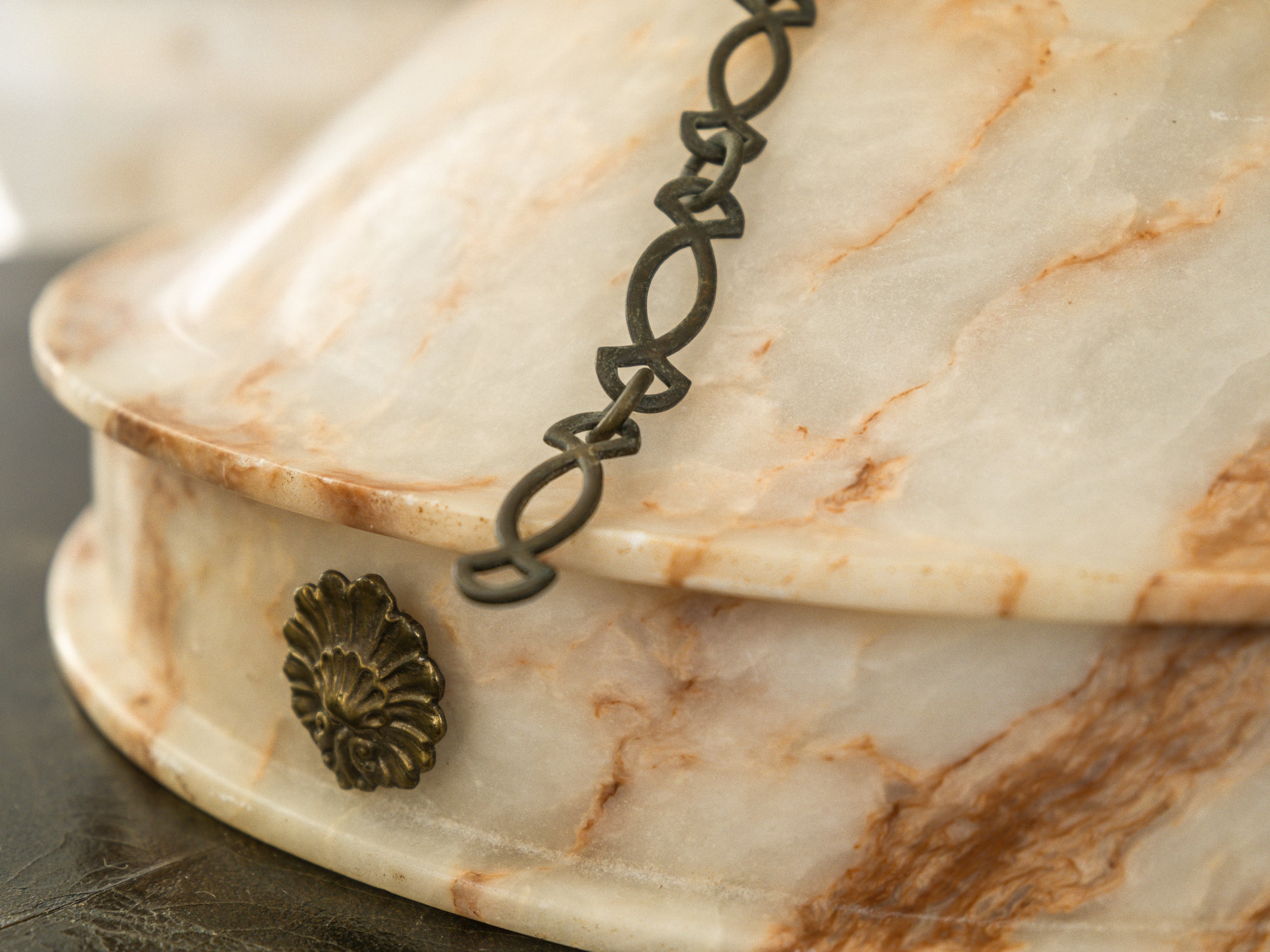 An Early 20th Century Alabaster Dish Light