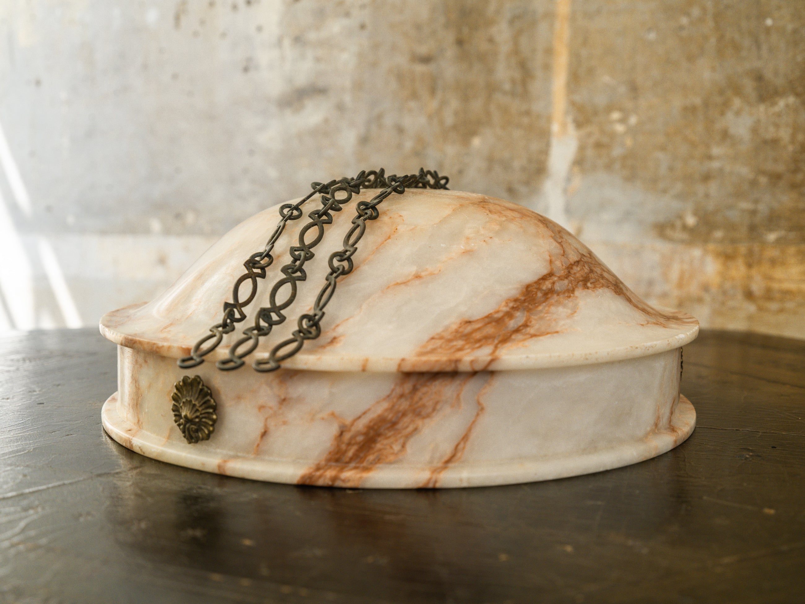 An Early 20th Century Alabaster Dish Light