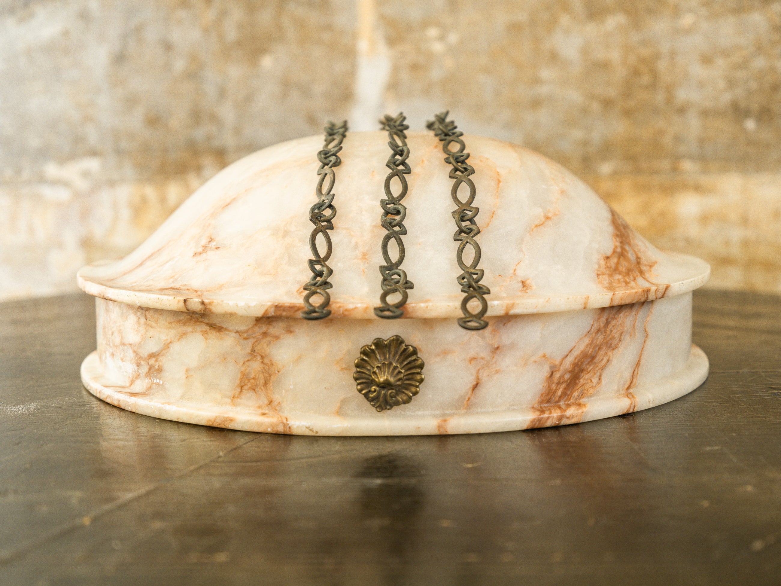 An Early 20th Century Alabaster Dish Light