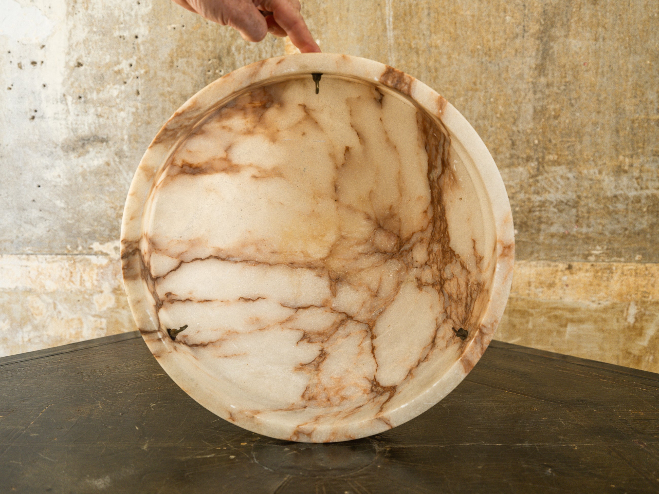 An Early 20th Century Alabaster Dish Light