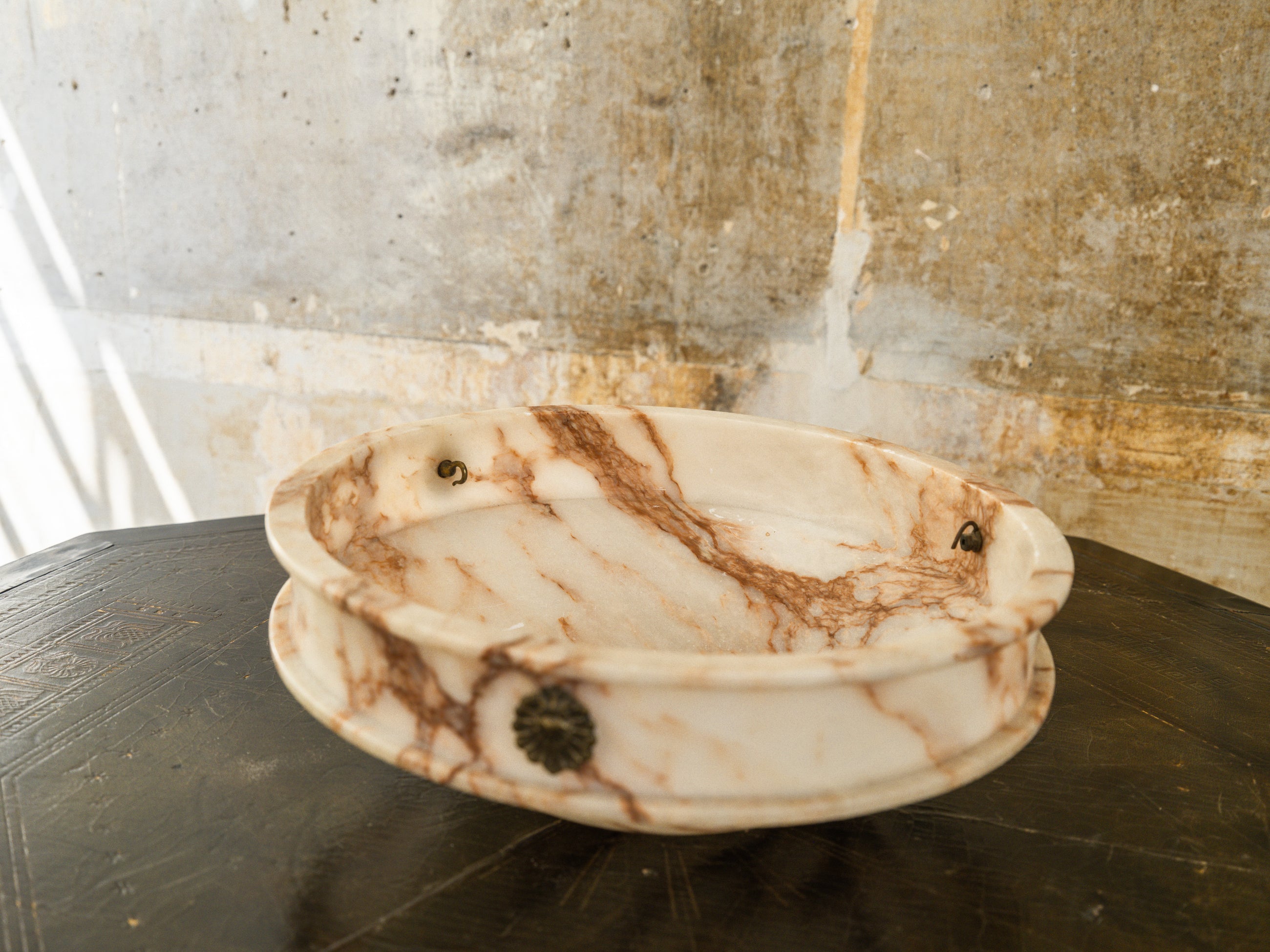 An Early 20th Century Alabaster Dish Light