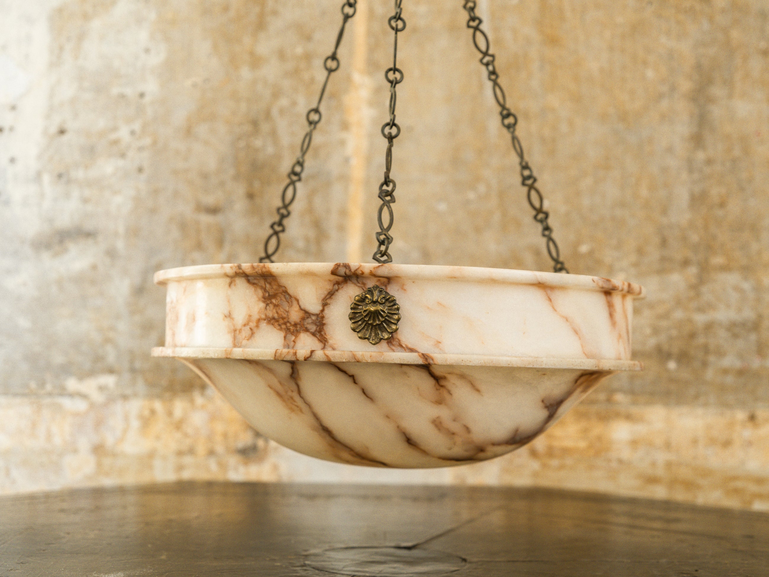 An Early 20th Century Alabaster Dish Light