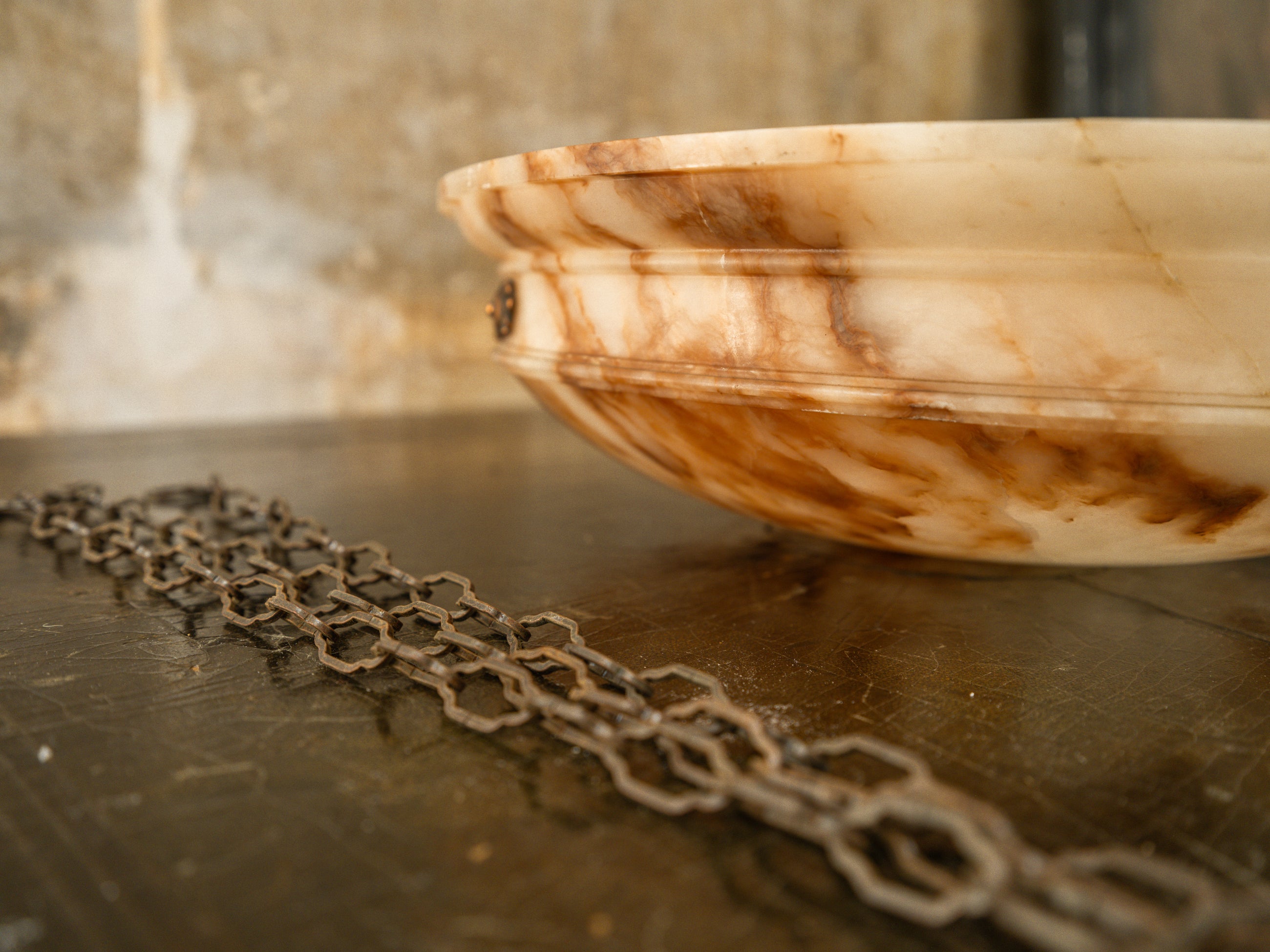 An Alabaster Dish Light