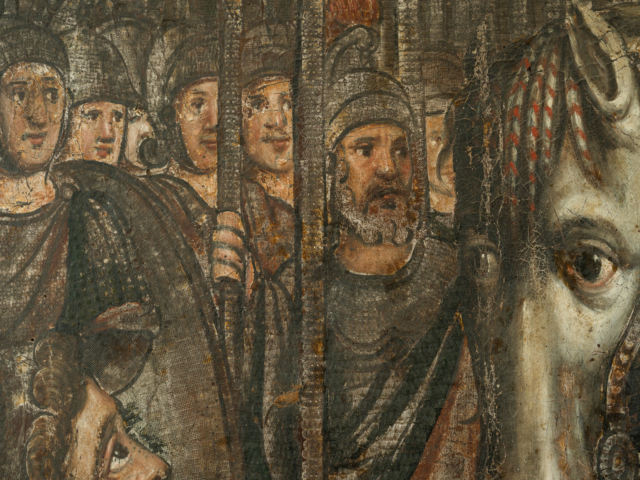 18th Century Oil on Leather "The Battle of Cannae"