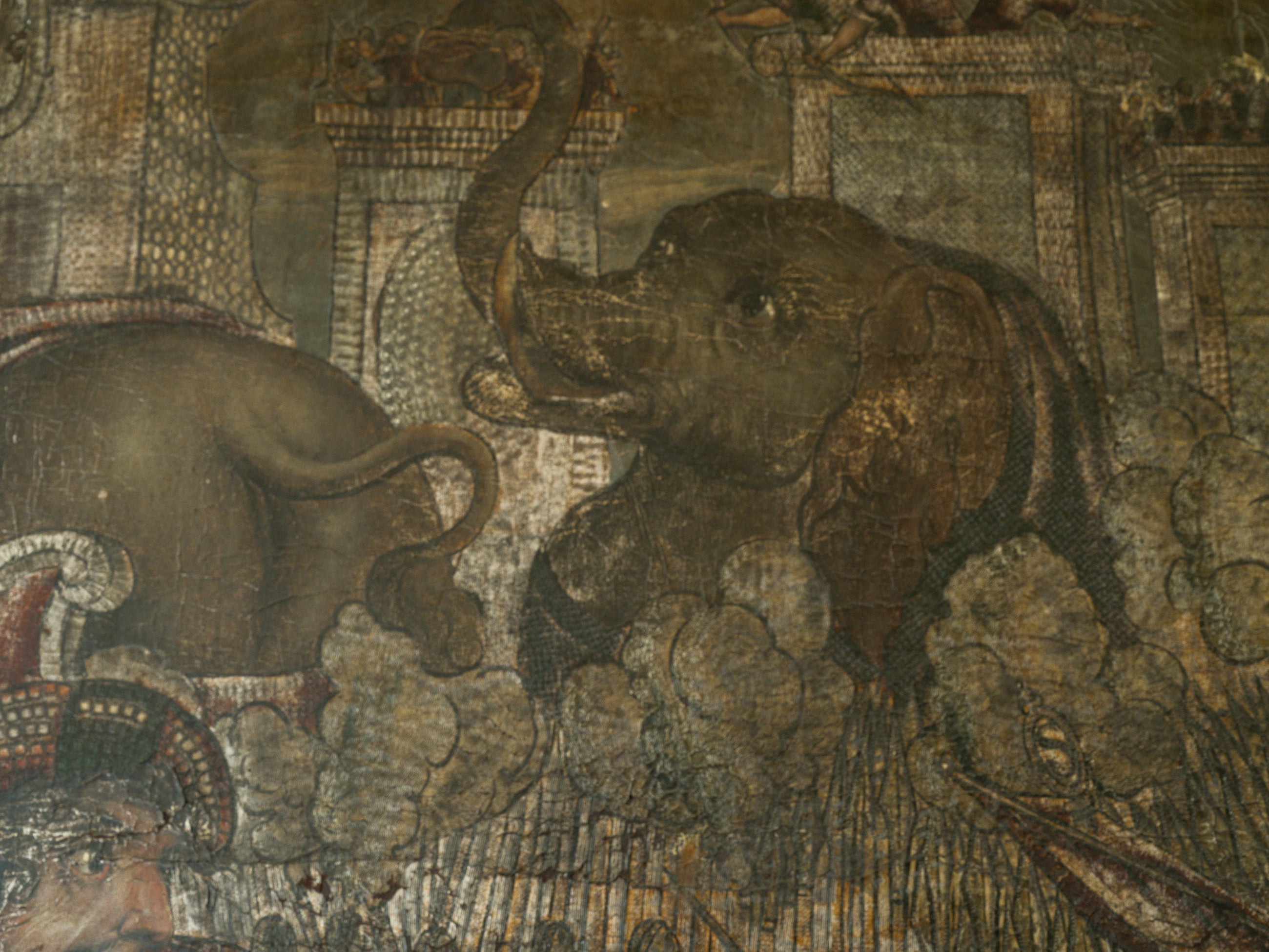 18th Century Oil on Leather "The Battle of Cannae"