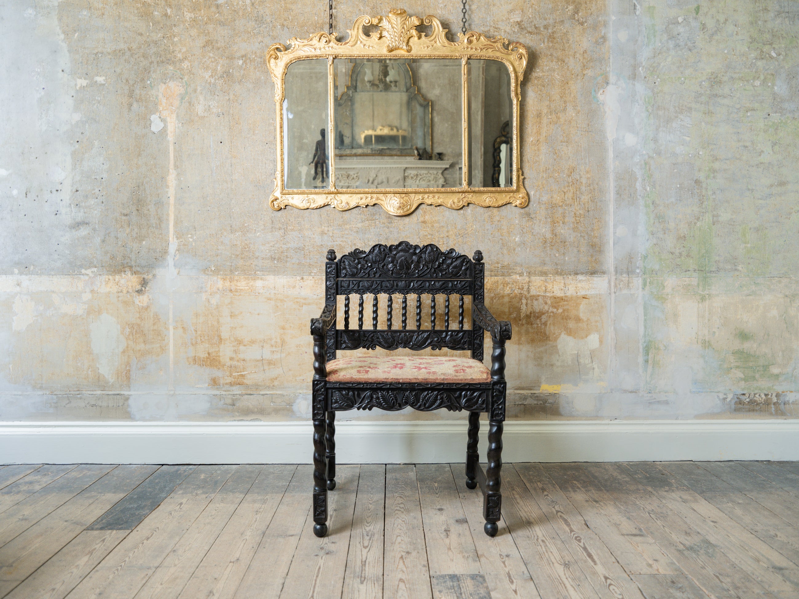 A 17th Century Dutch Colonial Ebony Armchair