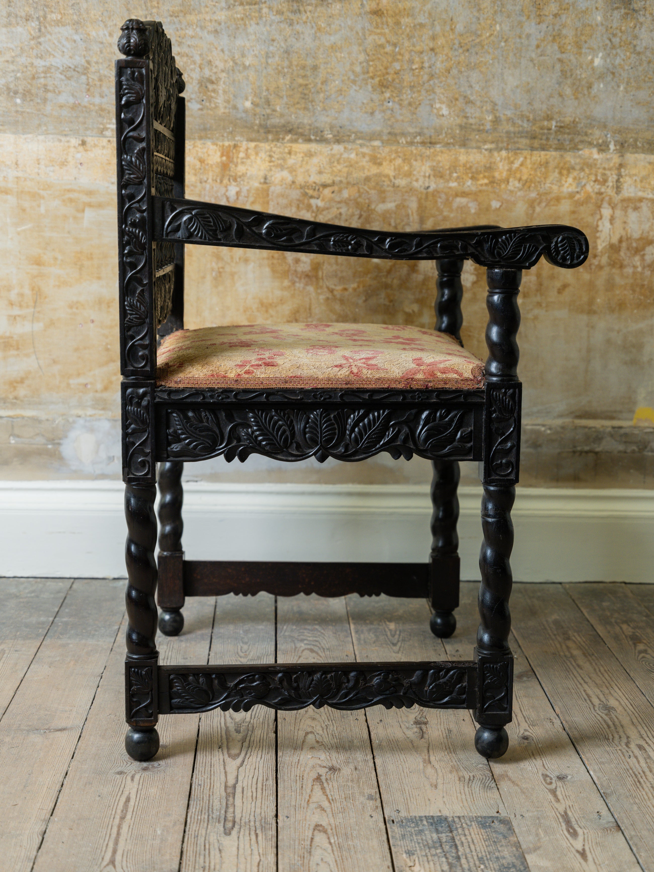 A 17th Century Dutch Colonial Ebony Armchair
