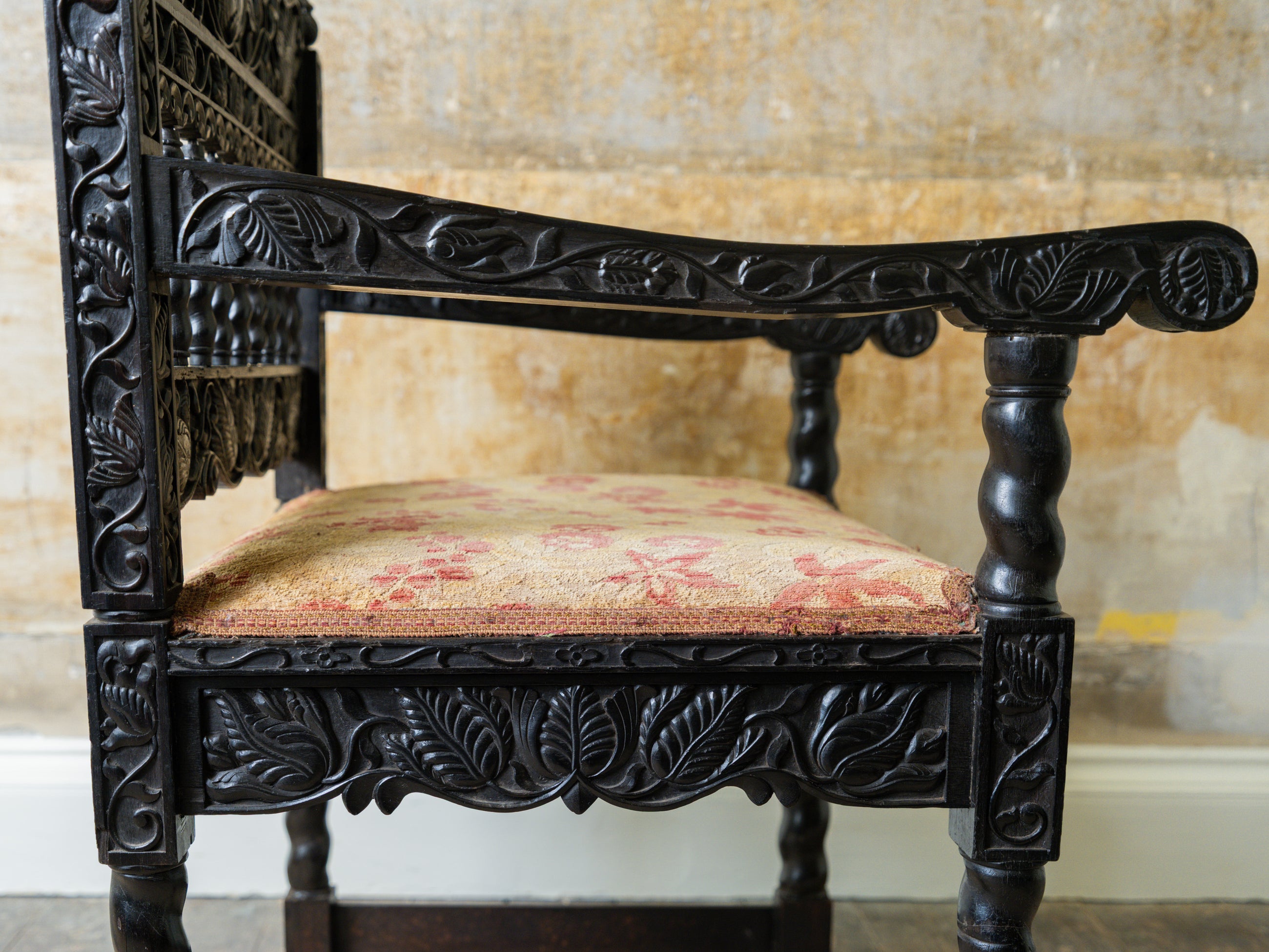 A 17th Century Dutch Colonial Ebony Armchair