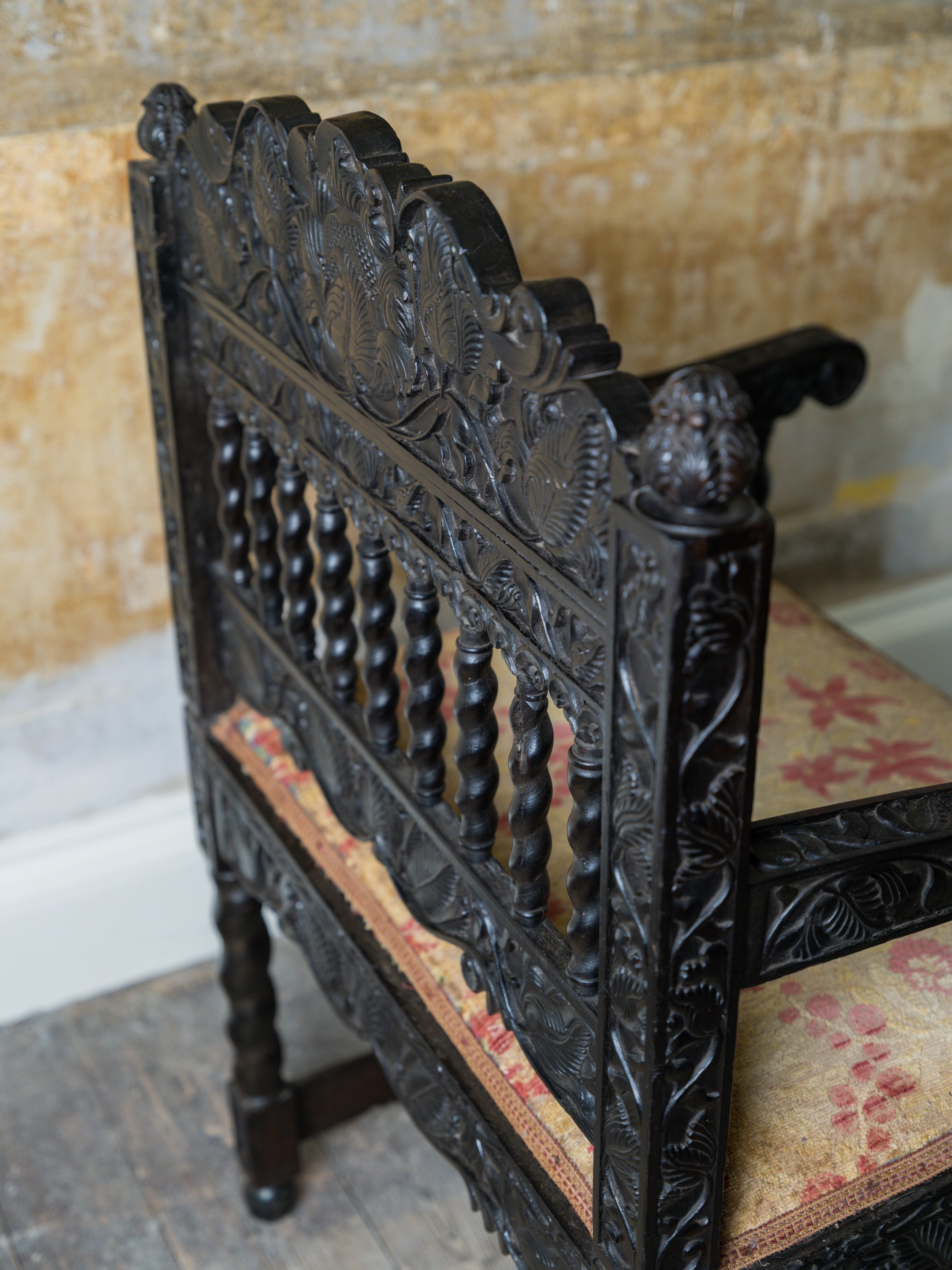 A 17th Century Dutch Colonial Ebony Armchair