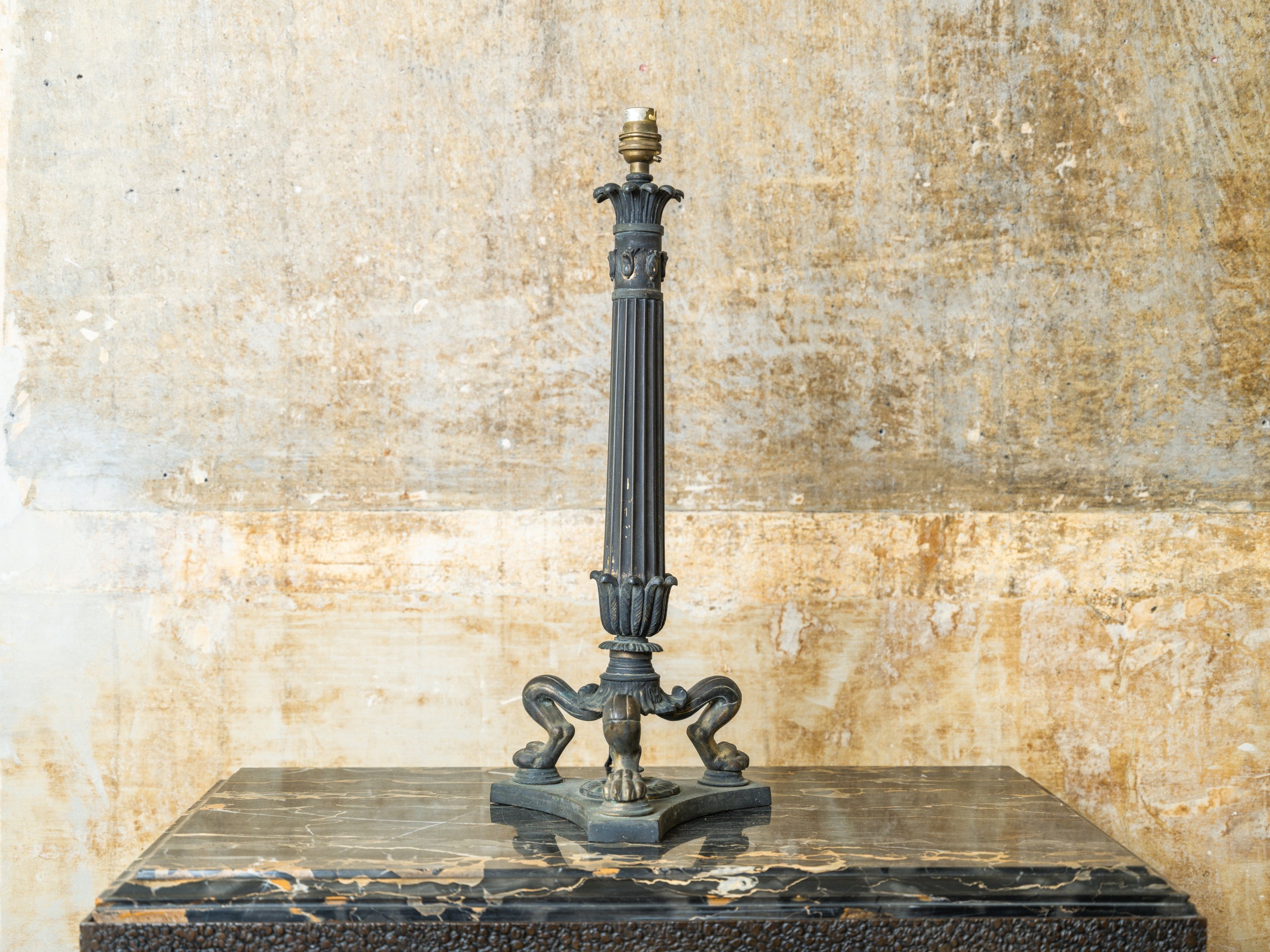 A George IV Column Table Lamp