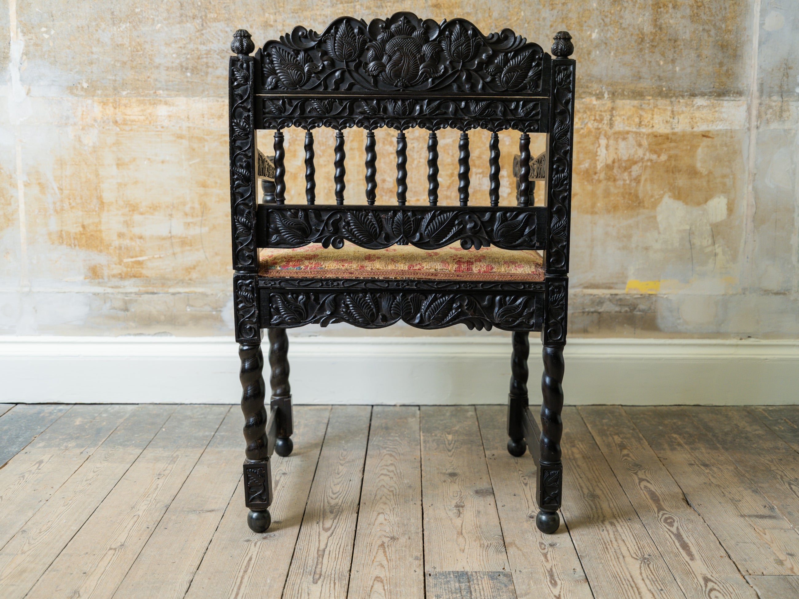 A 17th Century Dutch Colonial Ebony Armchair