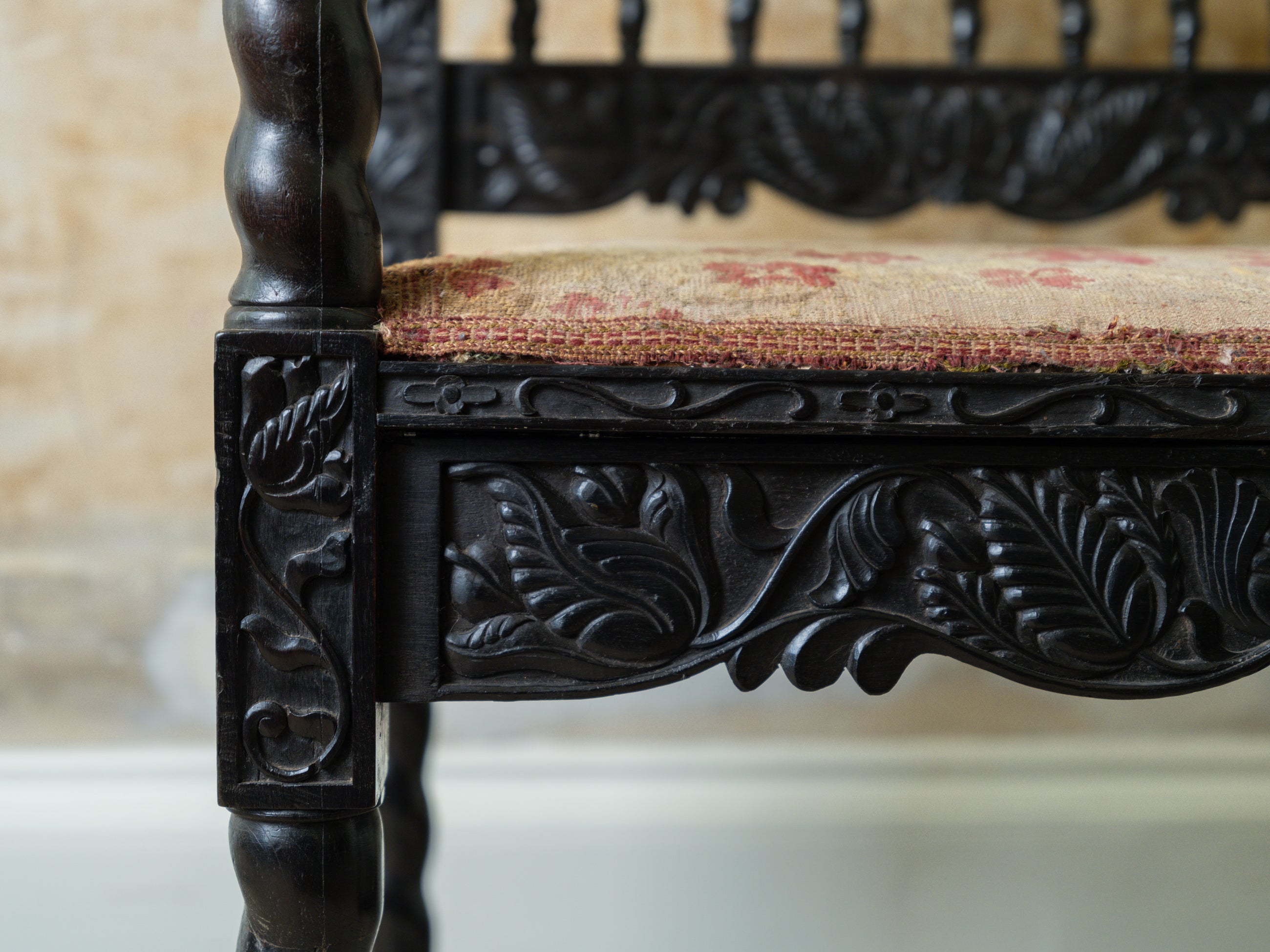 A 17th Century Dutch Colonial Ebony Armchair