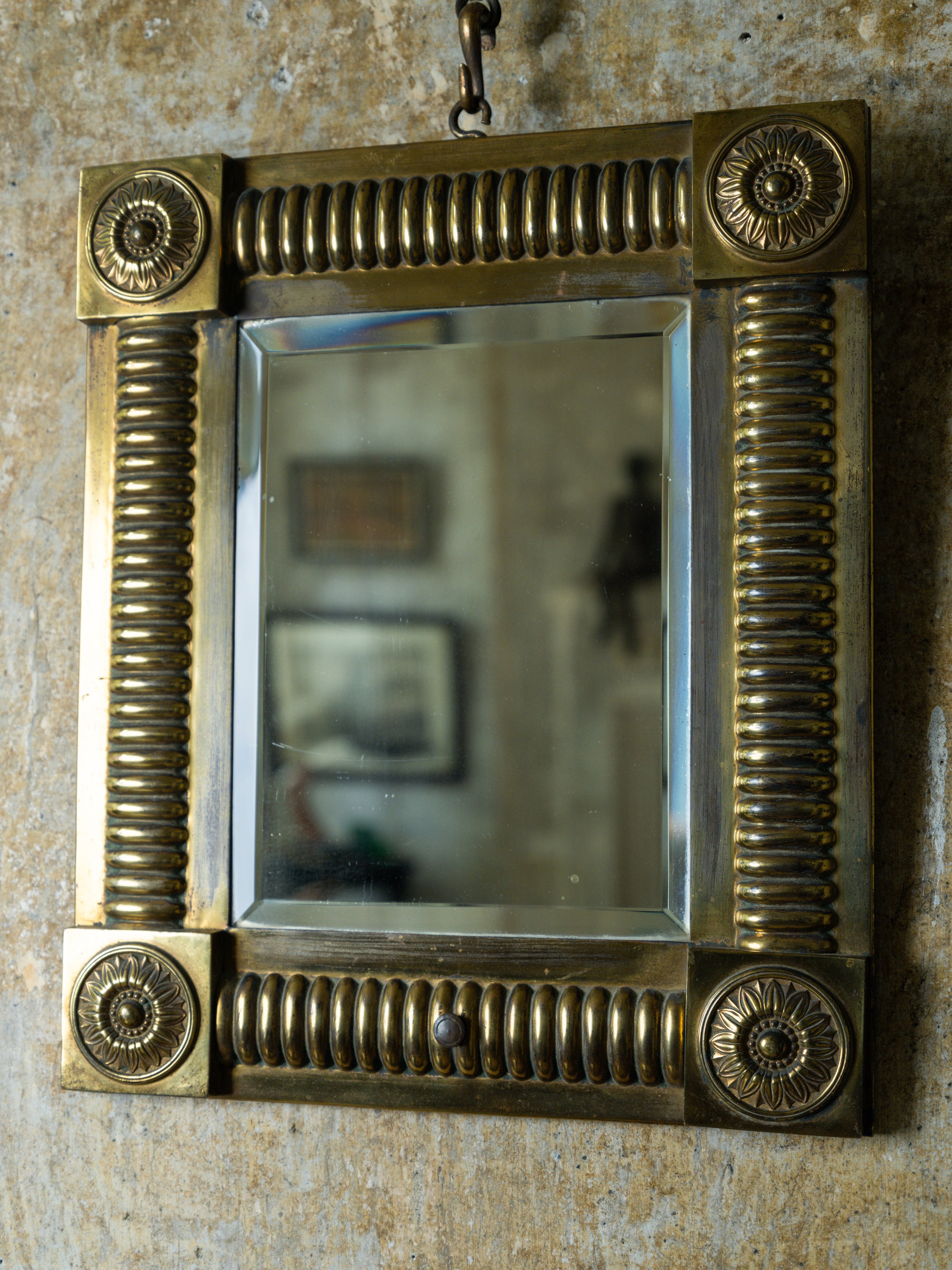 A 19th Century Brass Wall Mirror