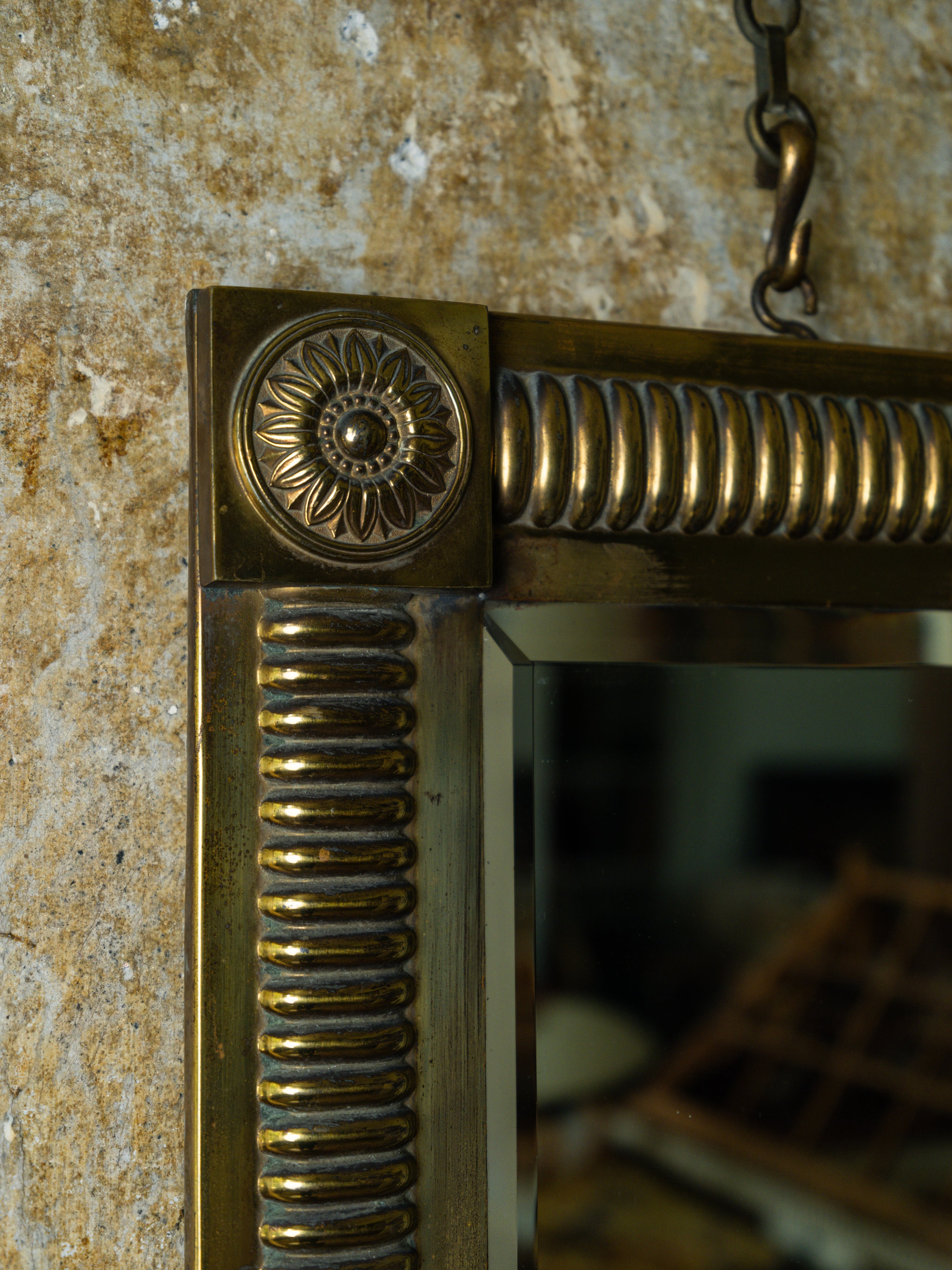 A 19th Century Brass Wall Mirror