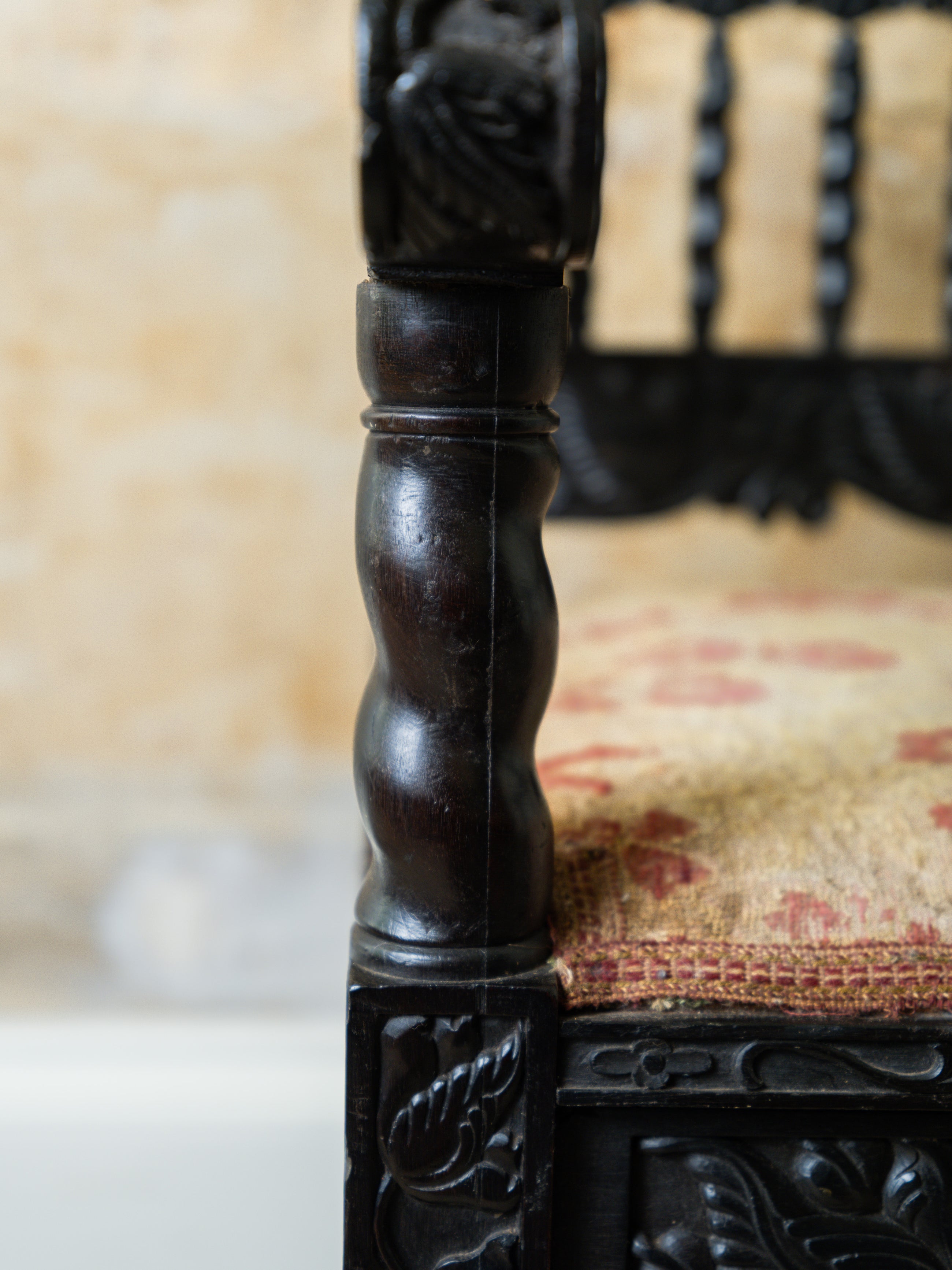 A 17th Century Dutch Colonial Ebony Armchair