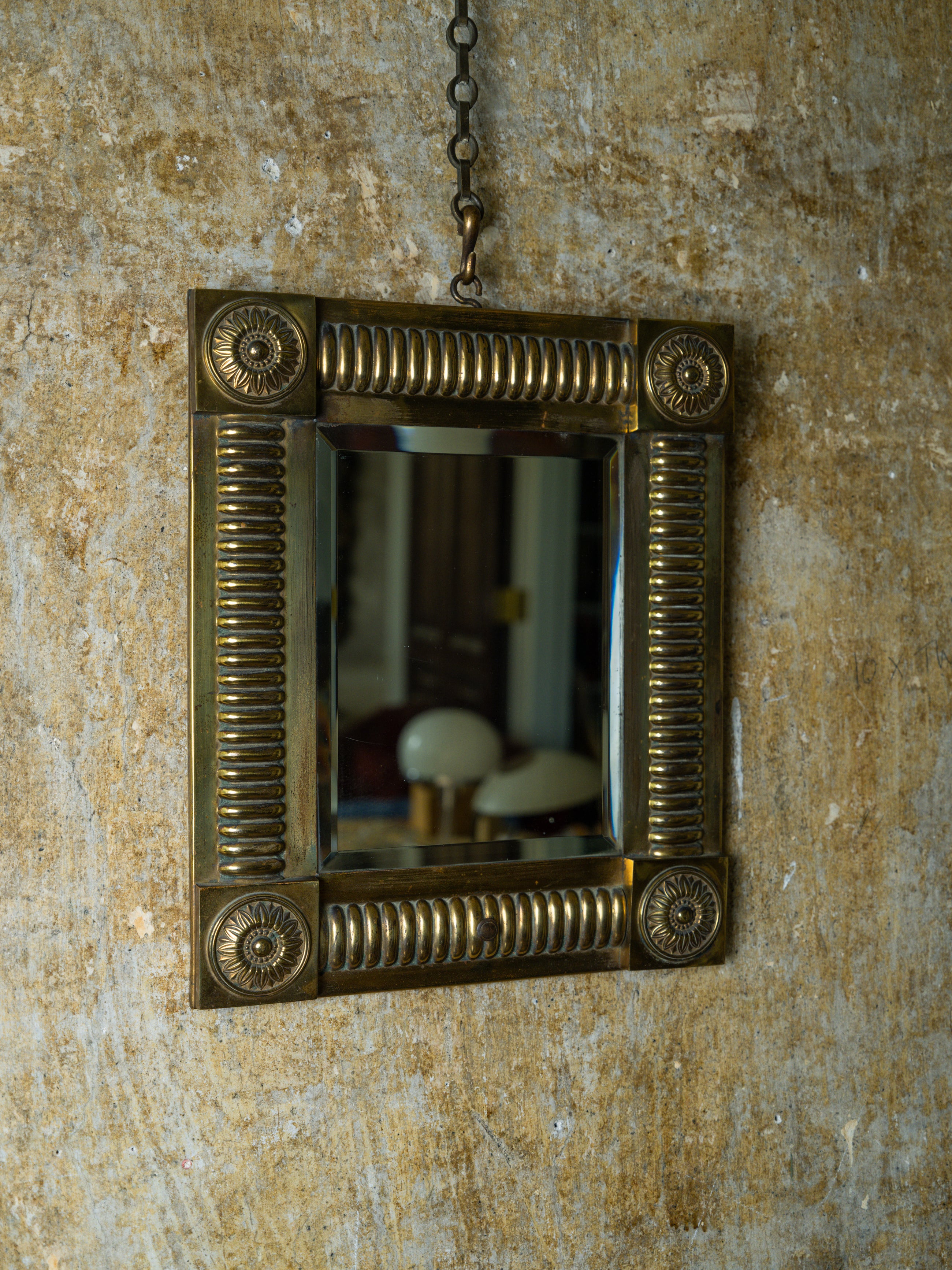A 19th Century Brass Wall Mirror