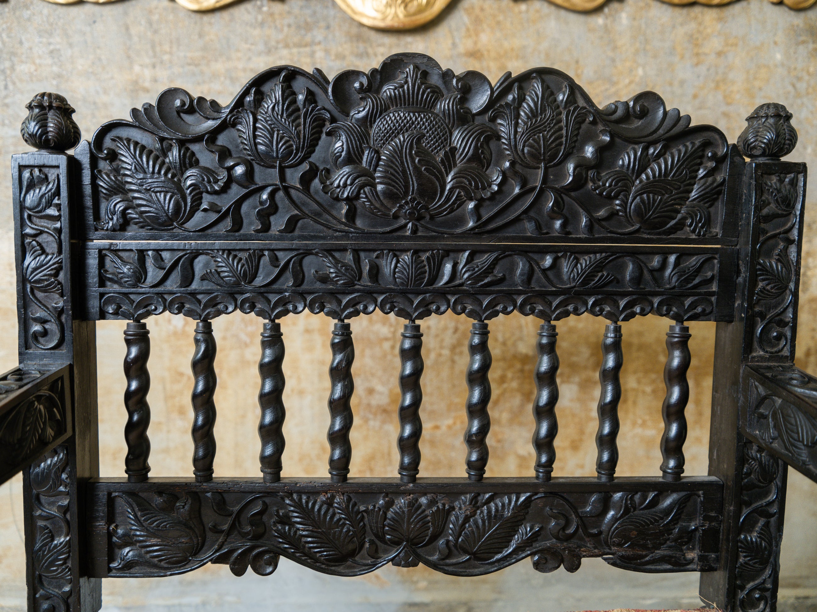 A 17th Century Dutch Colonial Ebony Armchair