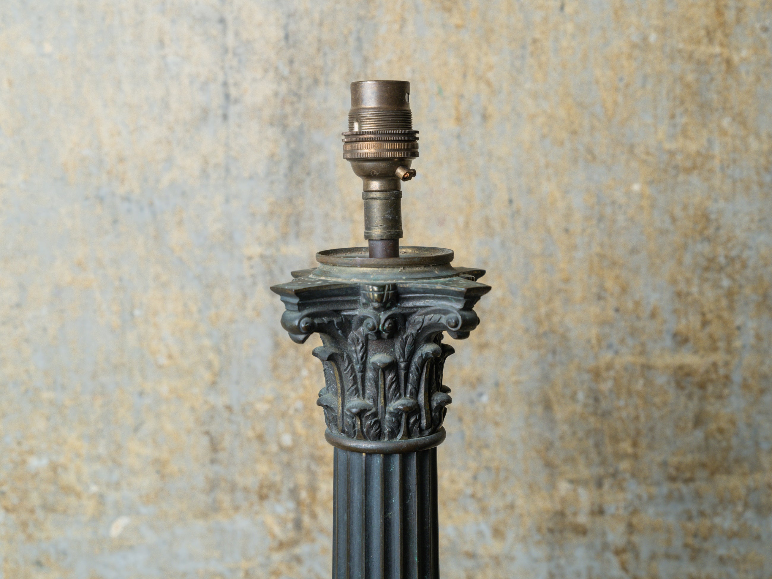 A Large 19th Century Column Table Lamp