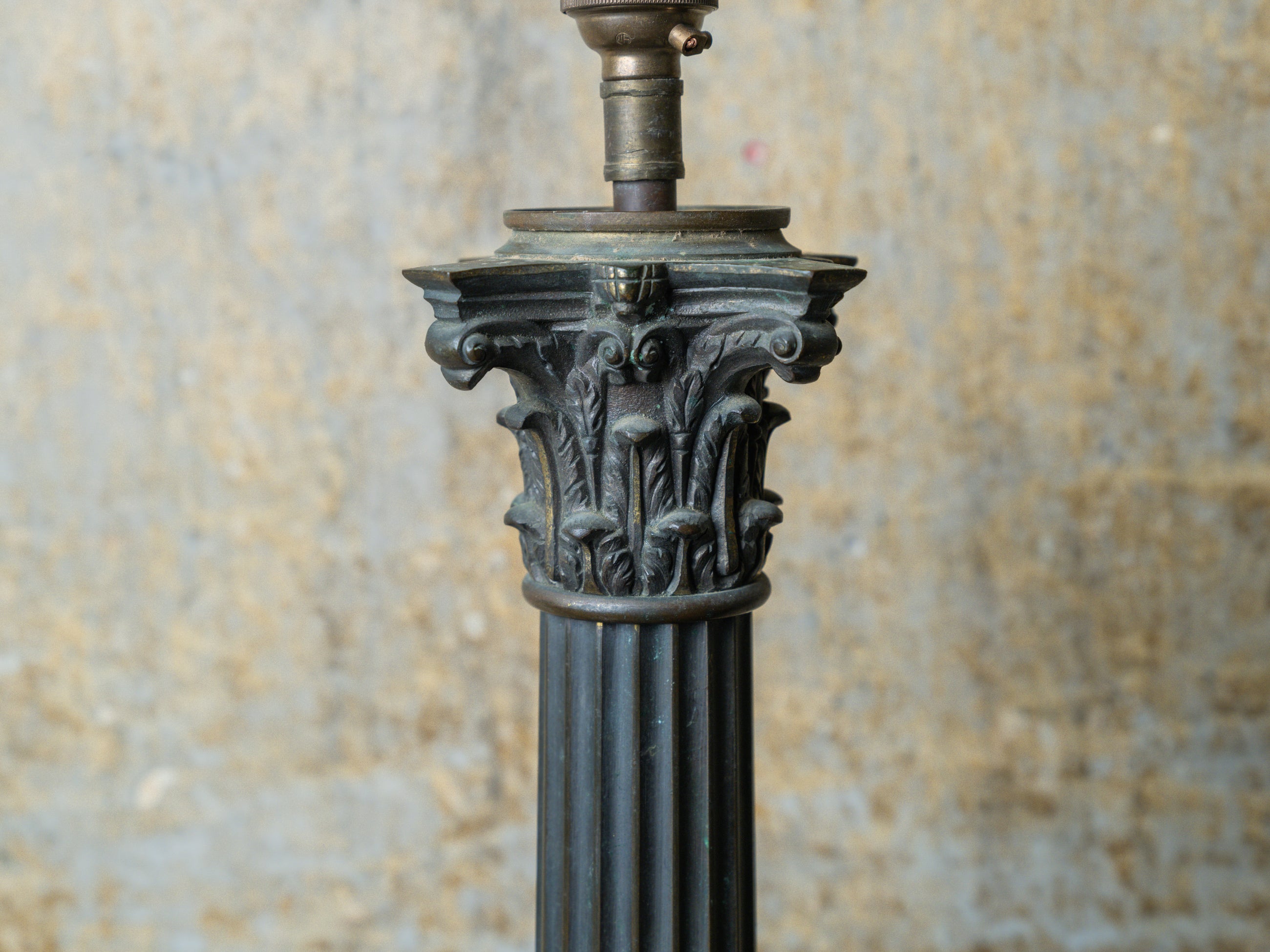 A Large 19th Century Column Table Lamp