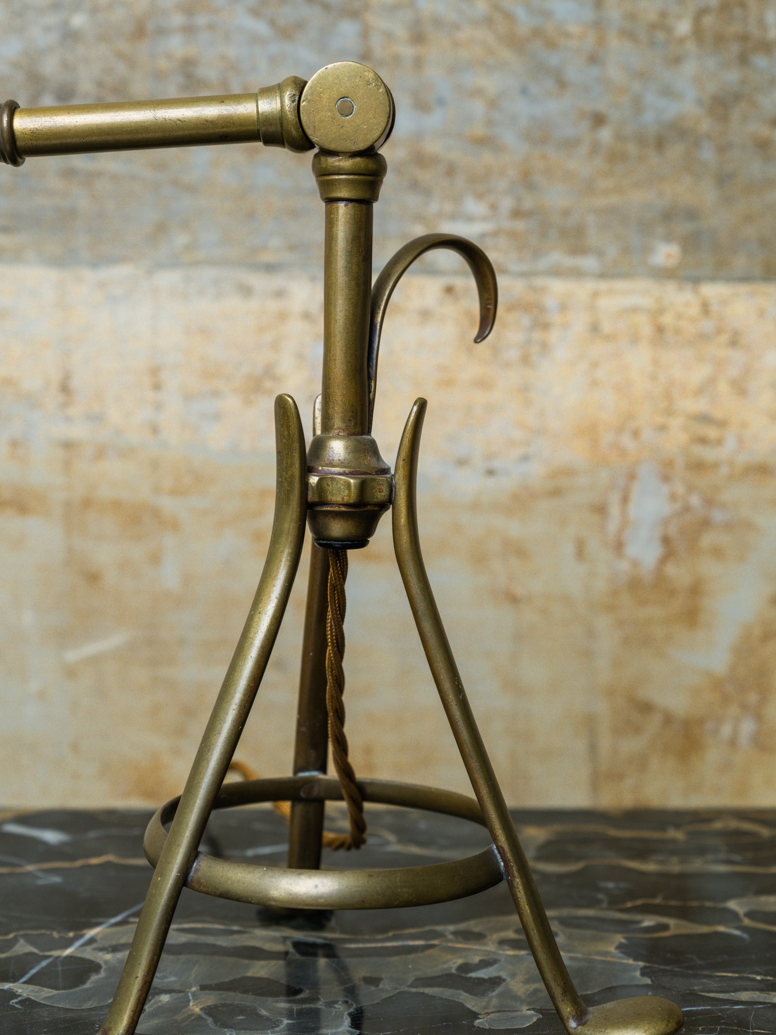 An Adjustable Brass W A S Benson Table Lamp