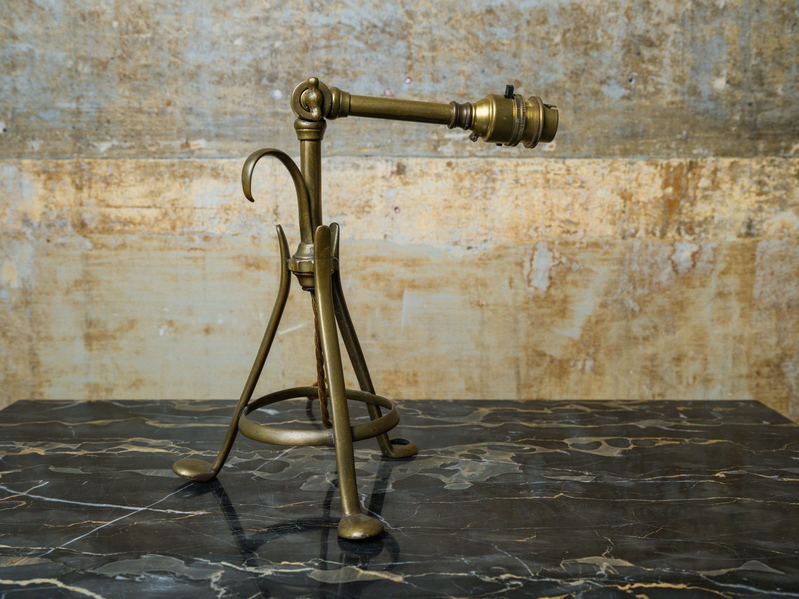 An Adjustable Brass W A S Benson Table Lamp