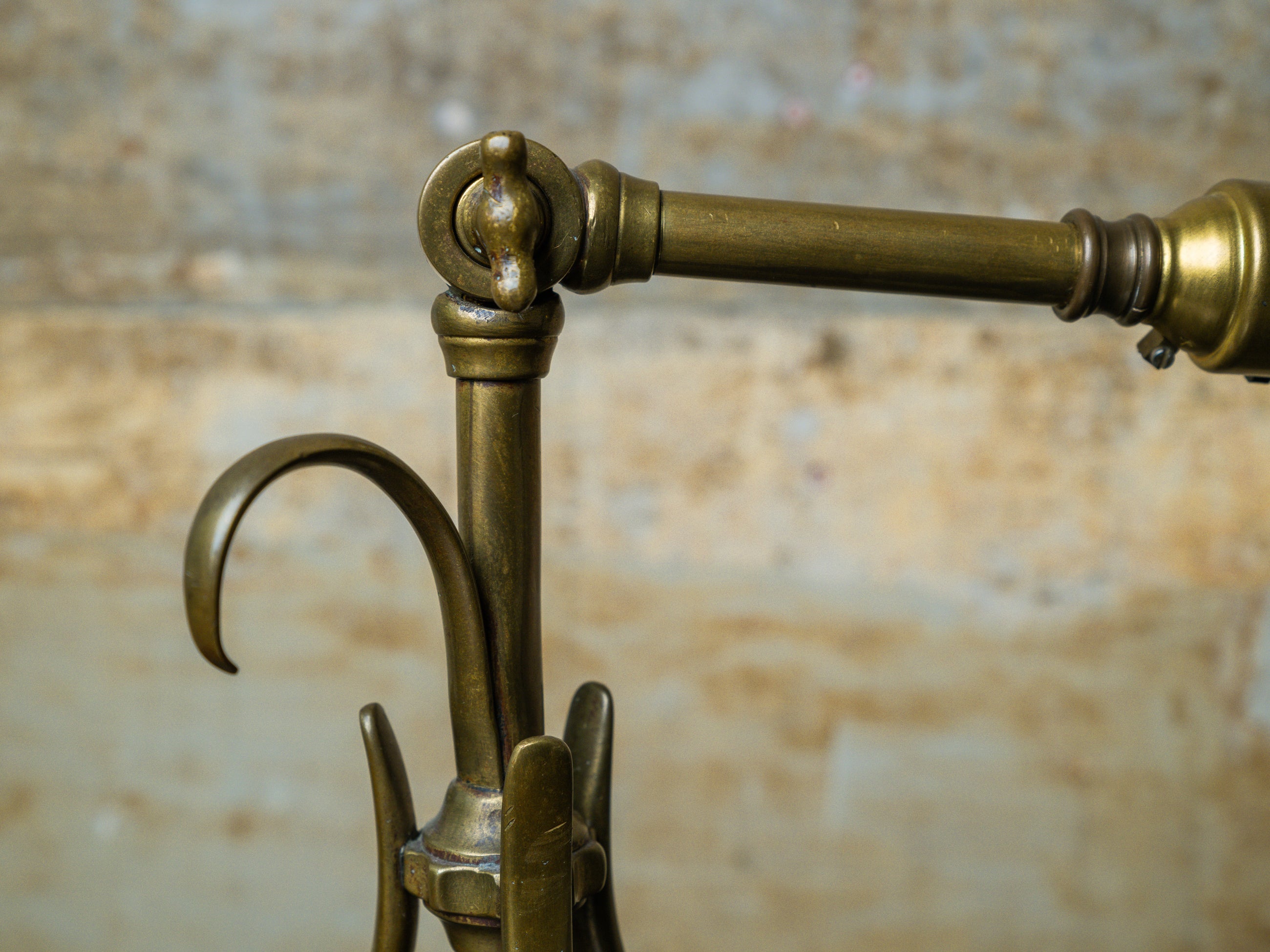 An Adjustable Brass W A S Benson Table Lamp