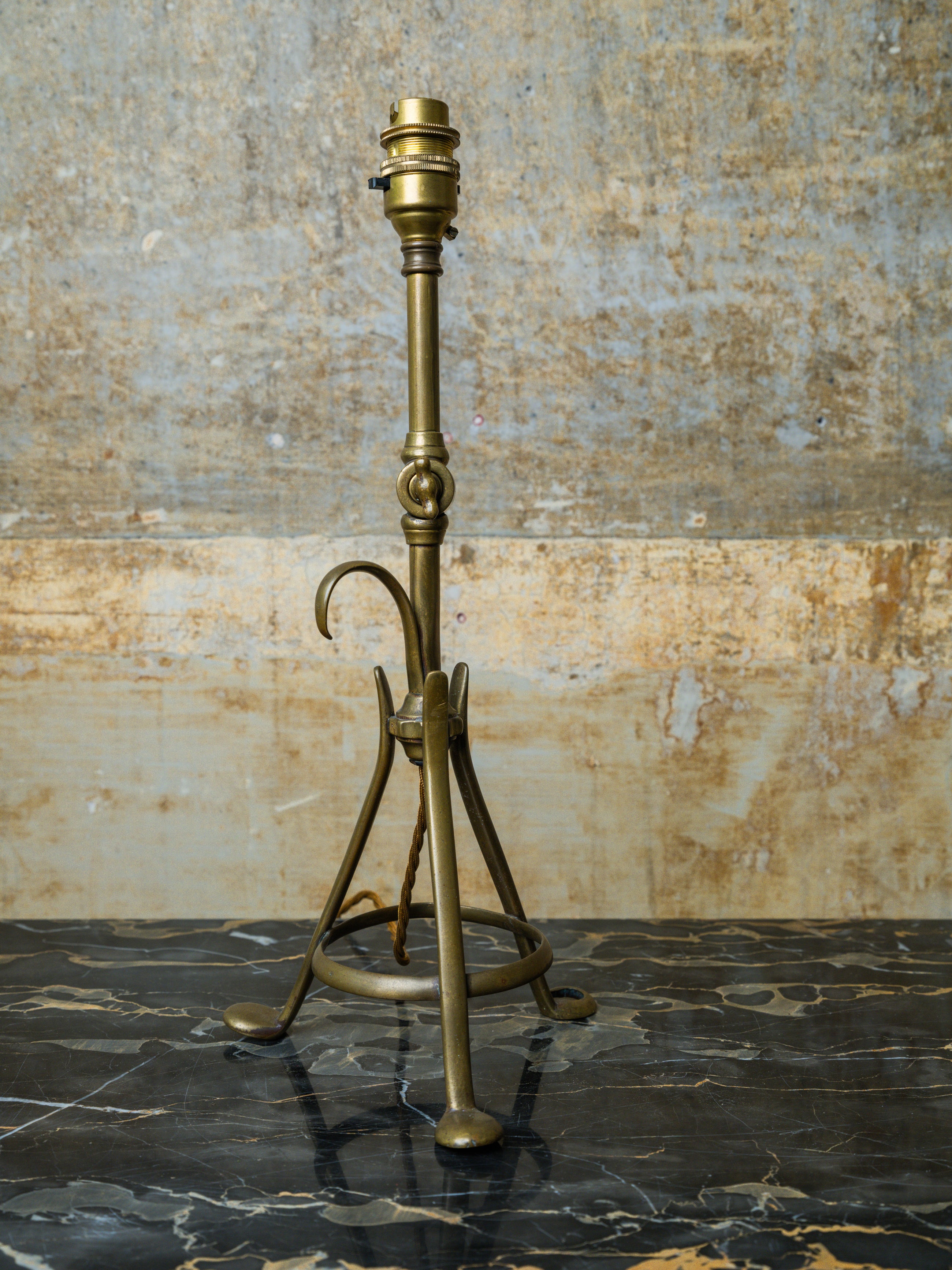 An Adjustable Brass W A S Benson Table Lamp