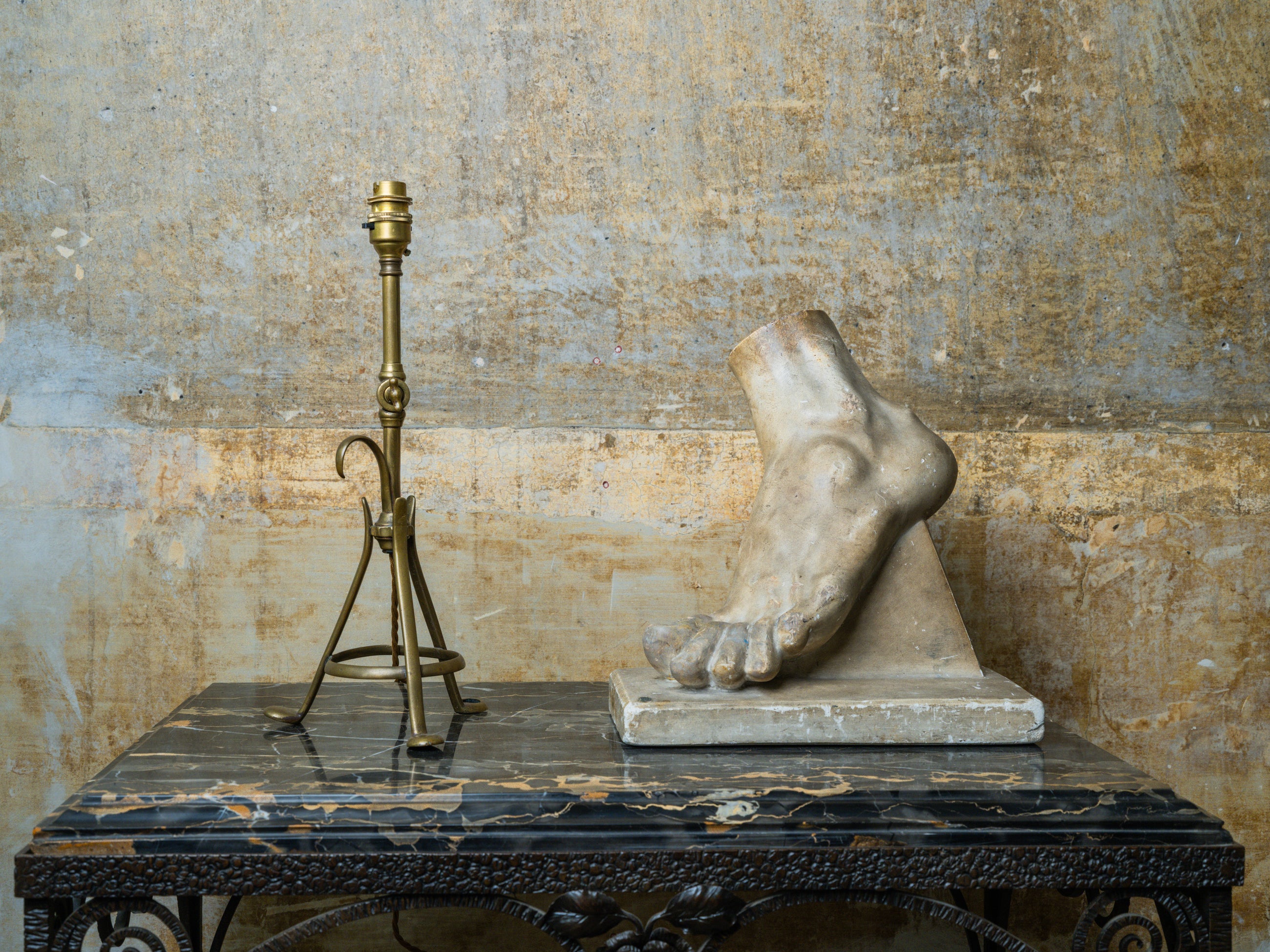 An Adjustable Brass W A S Benson Table Lamp