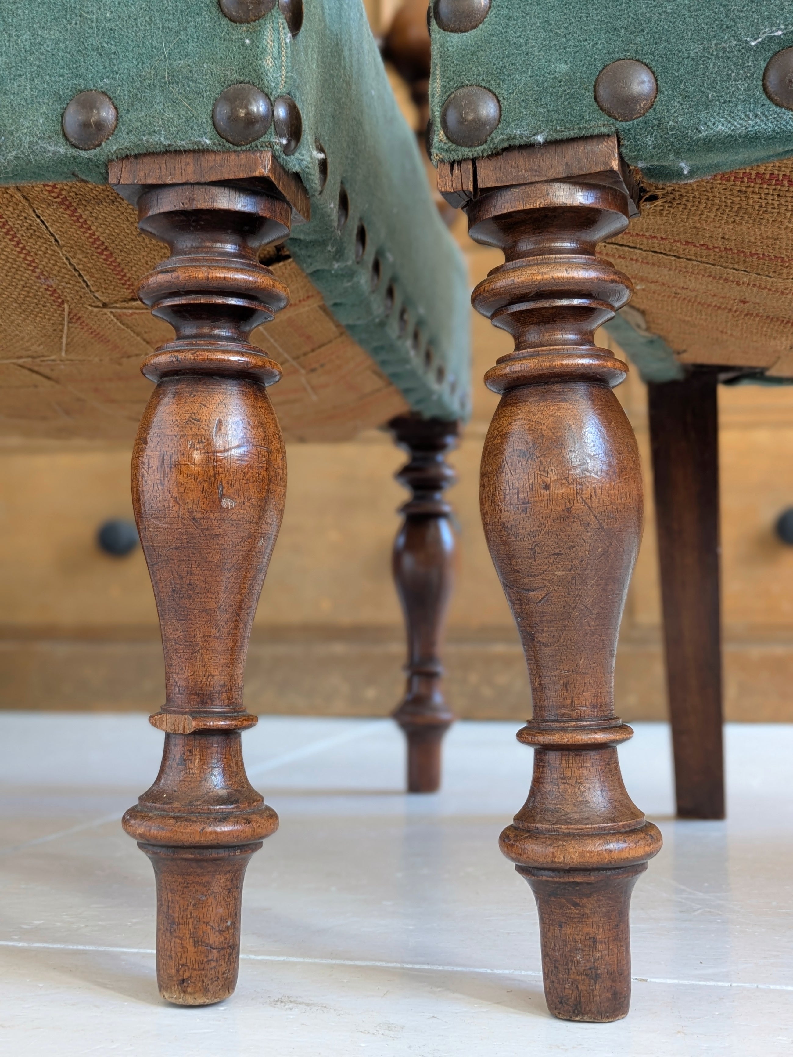 A Pair of 19th Century Walnut Armchairs