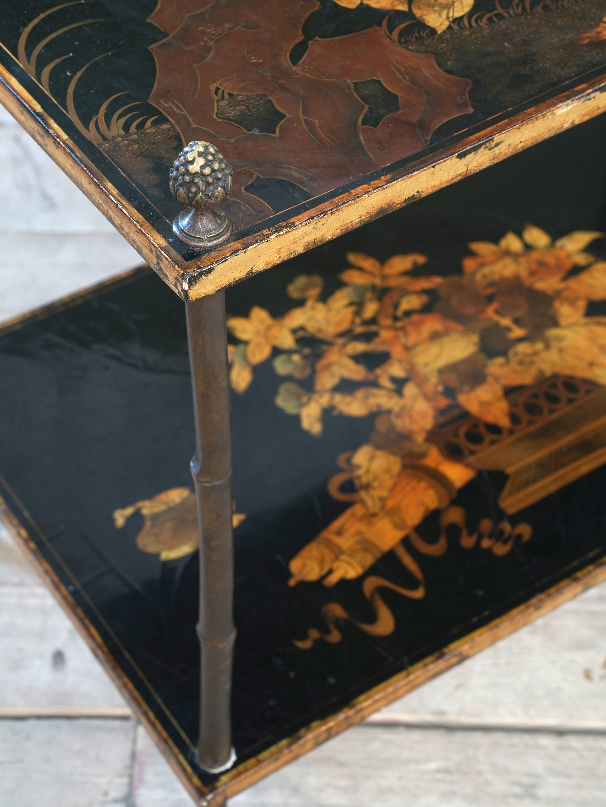 A Two Tier Chinoiserie Side Table
