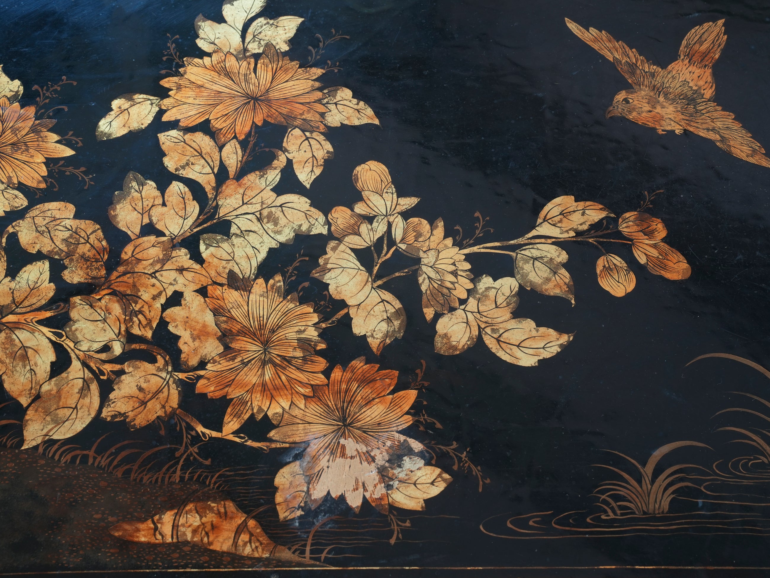 A Two Tier Chinoiserie Side Table