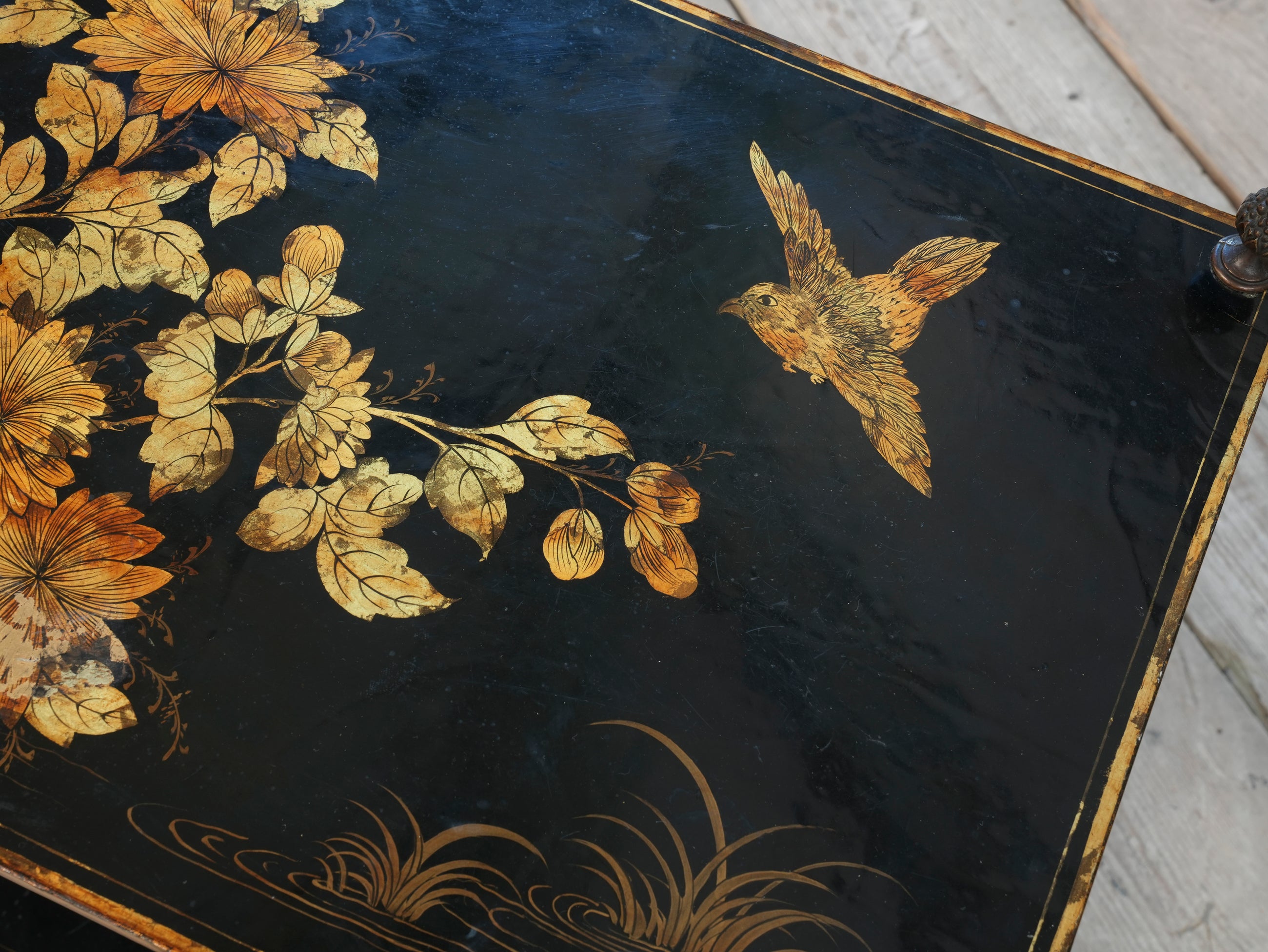 A Two Tier Chinoiserie Side Table