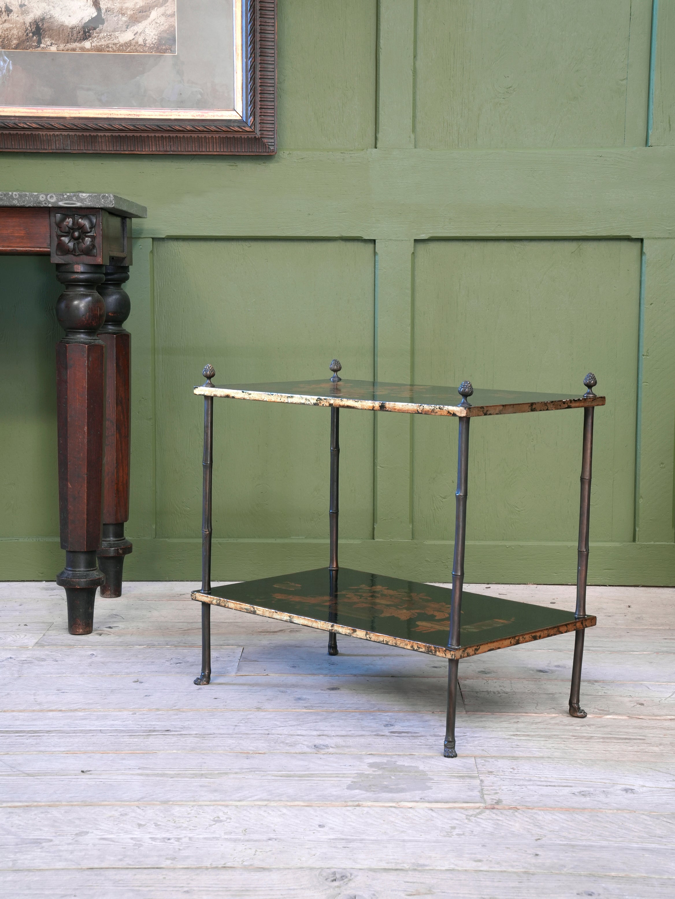 A Two Tier Chinoiserie Side Table