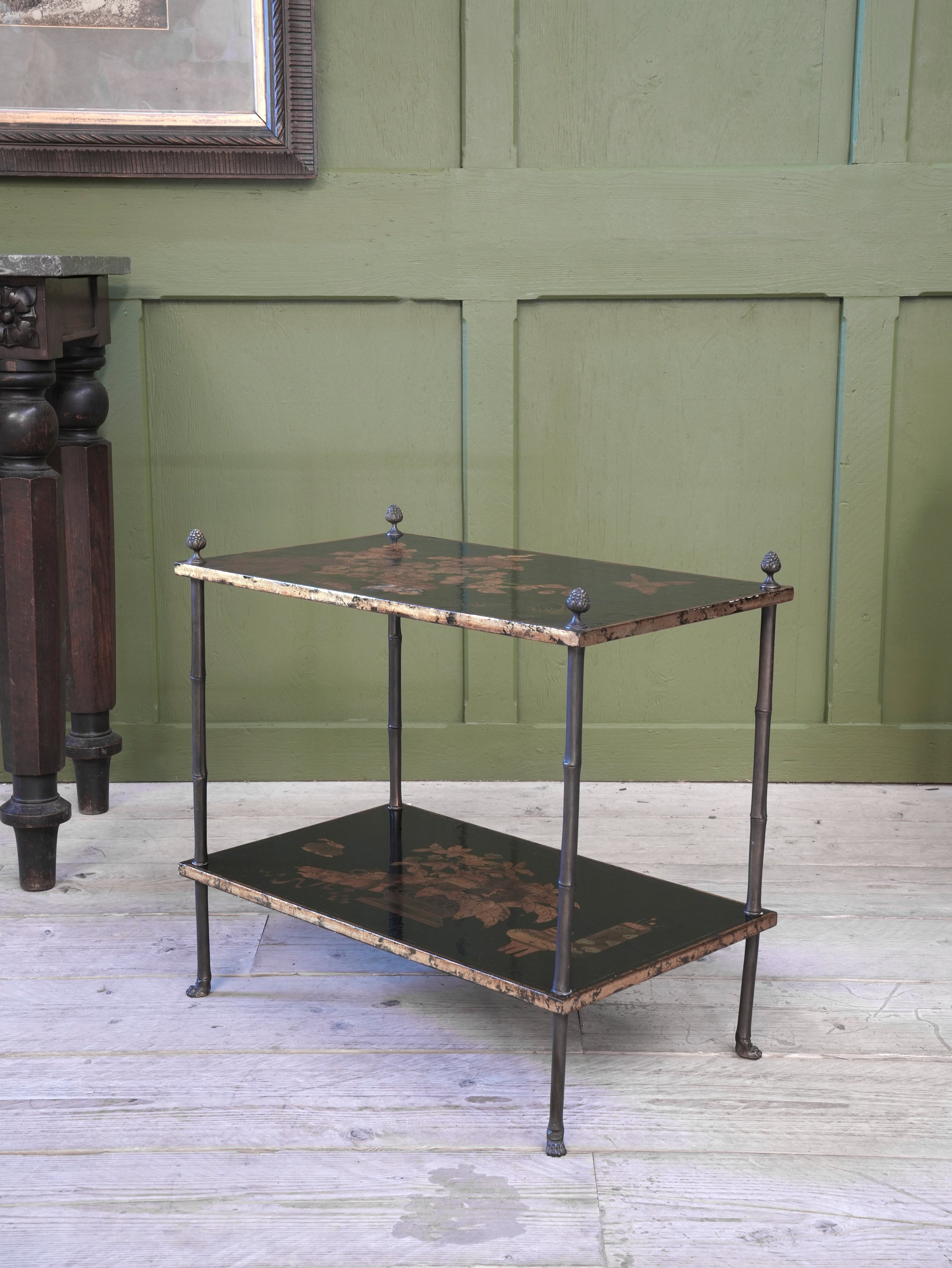 A Two Tier Chinoiserie Side Table