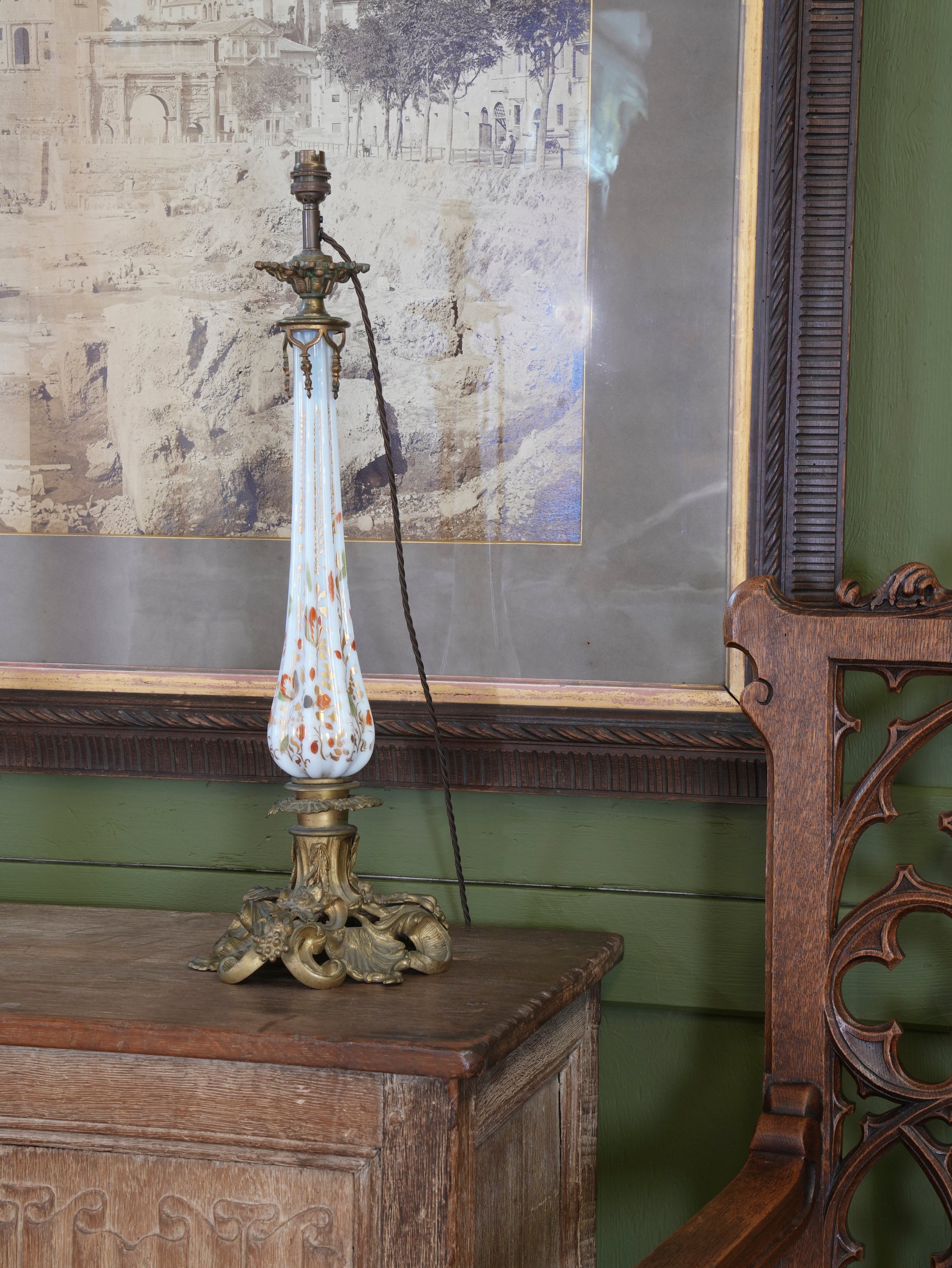 A 19th Century Opaline Glass Table Lamp