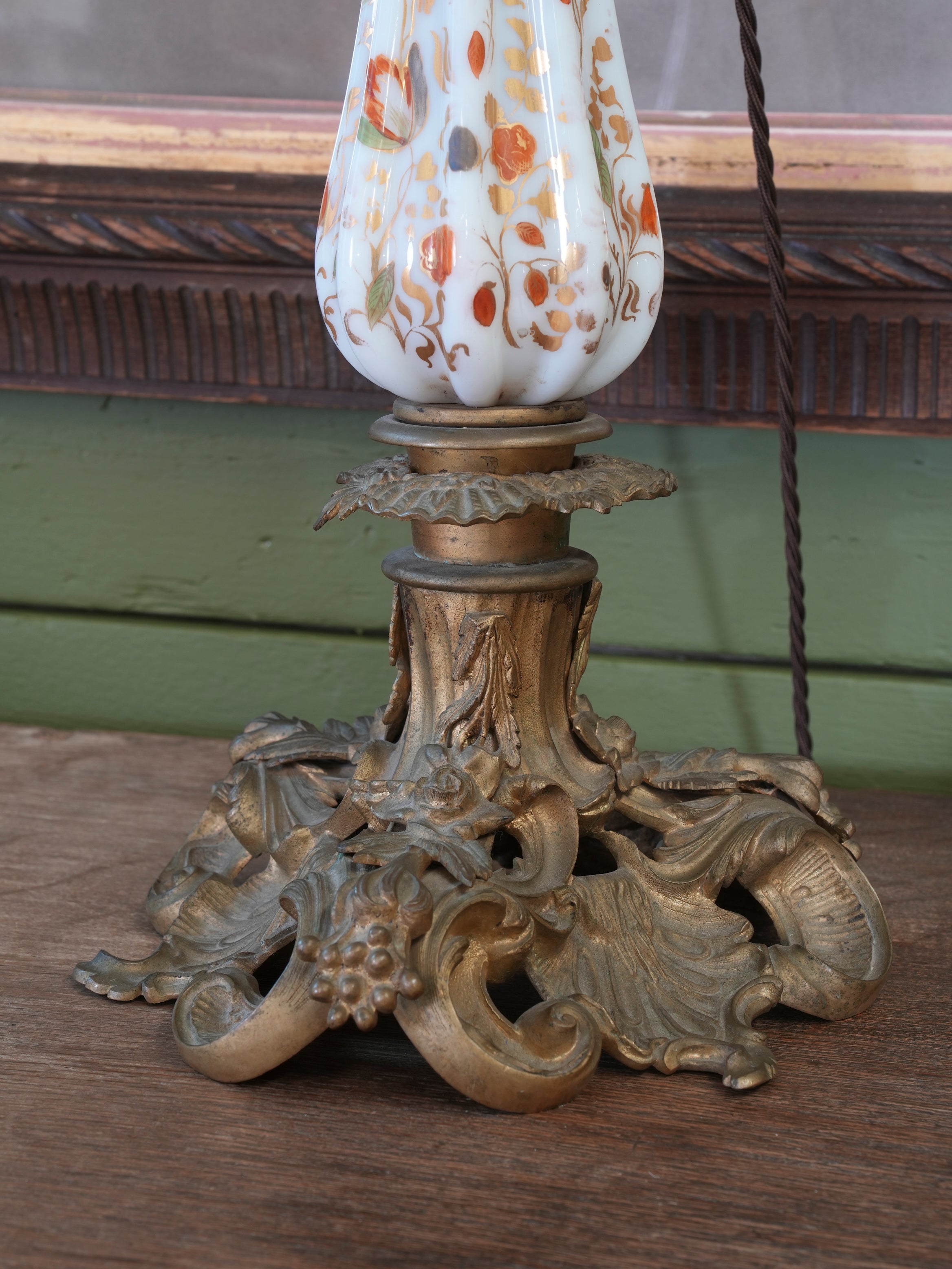 A 19th Century Opaline Glass Table Lamp
