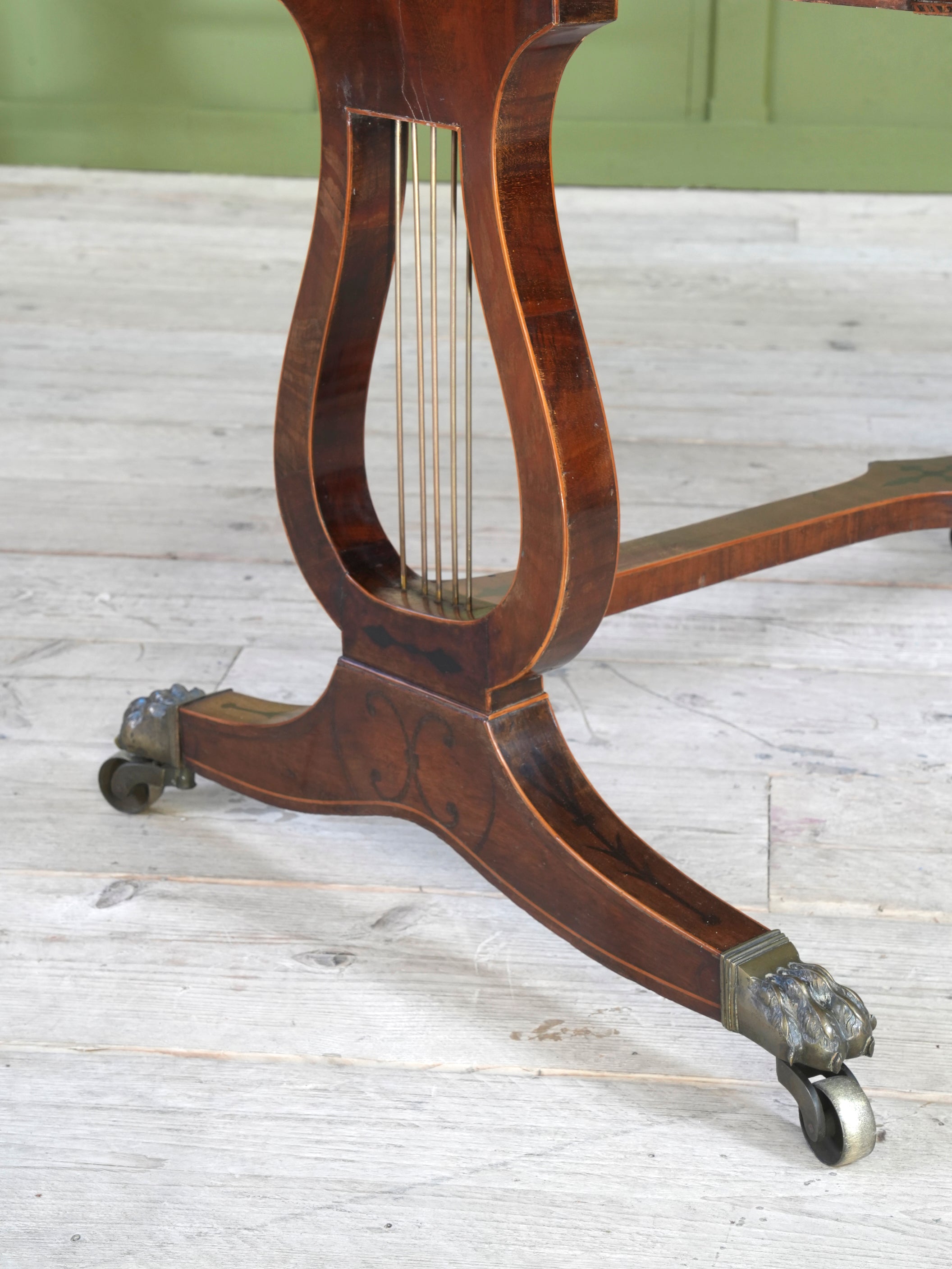 A Regency Lyre Support Sofa Table