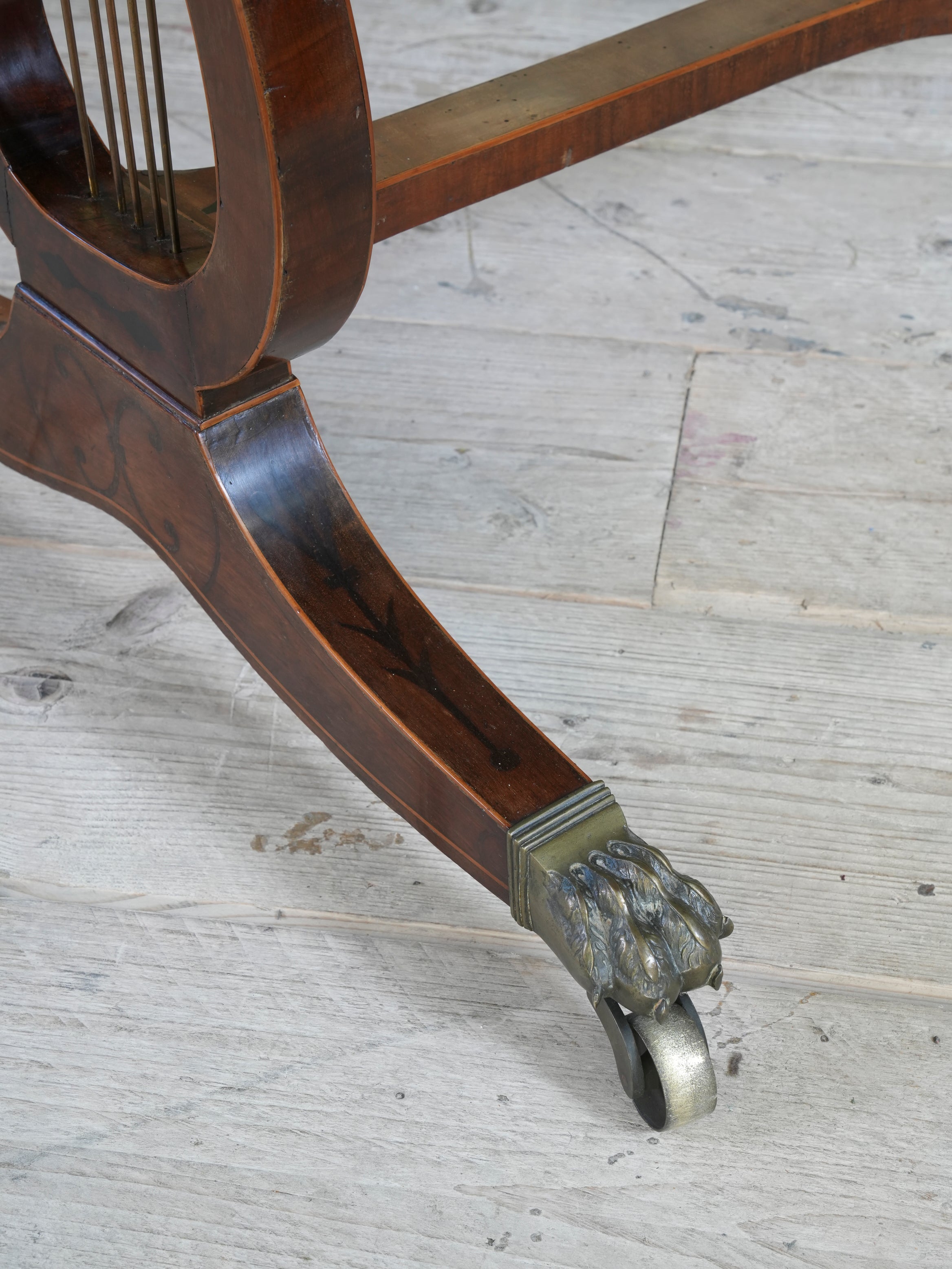 A Regency Lyre Support Sofa Table