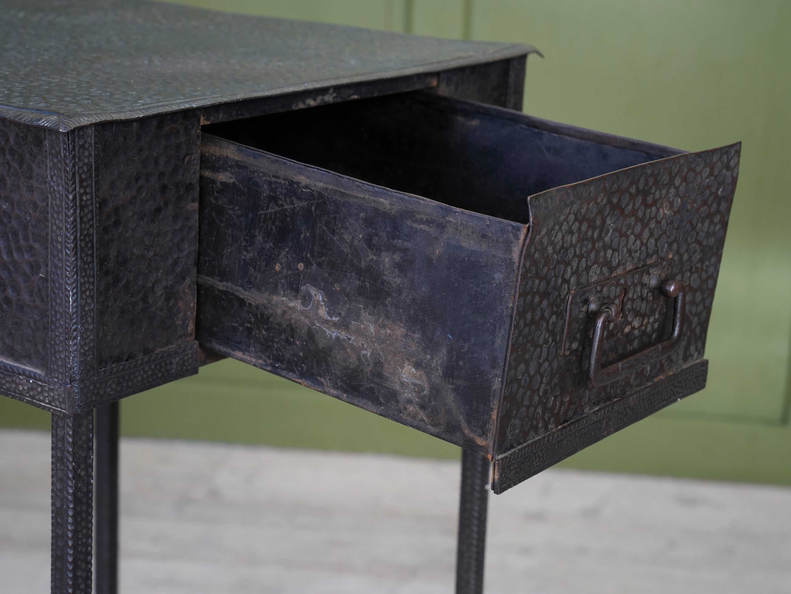 A Beaten Metal Secessionist Side Table