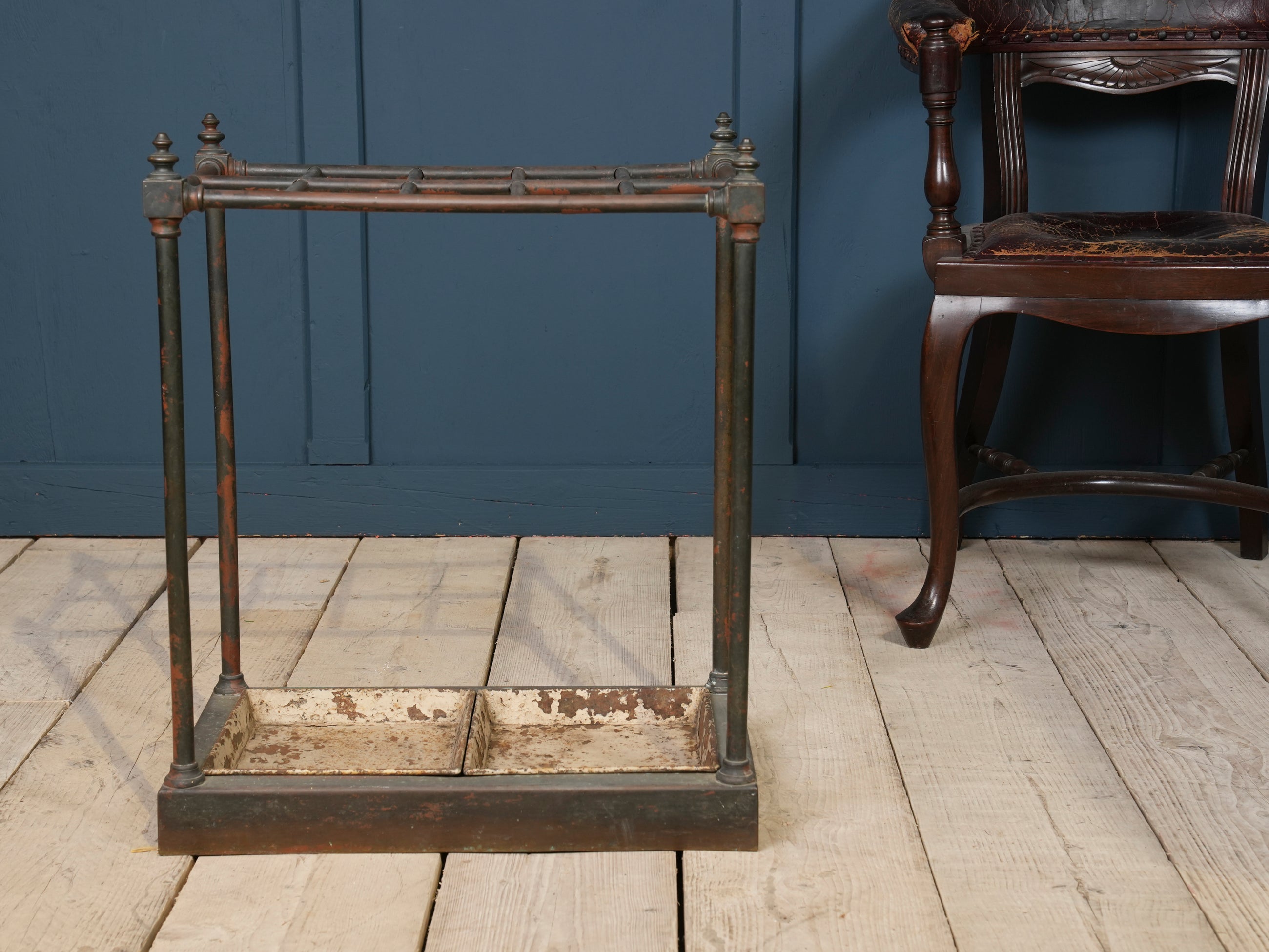 A Ten Section 19th Century Brass Stick Stand