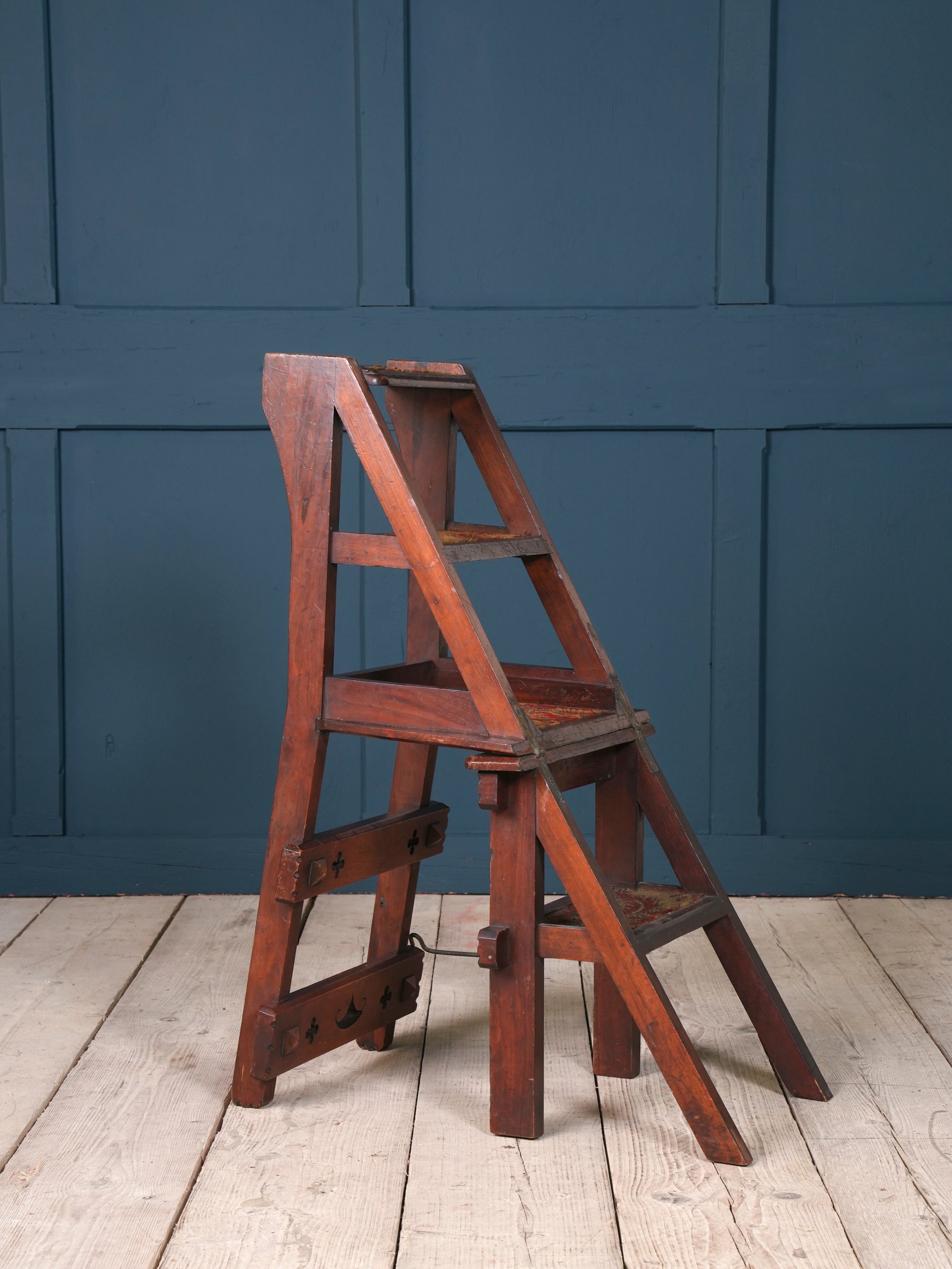 A Walnut Gothic Revival Metamorphic Chair