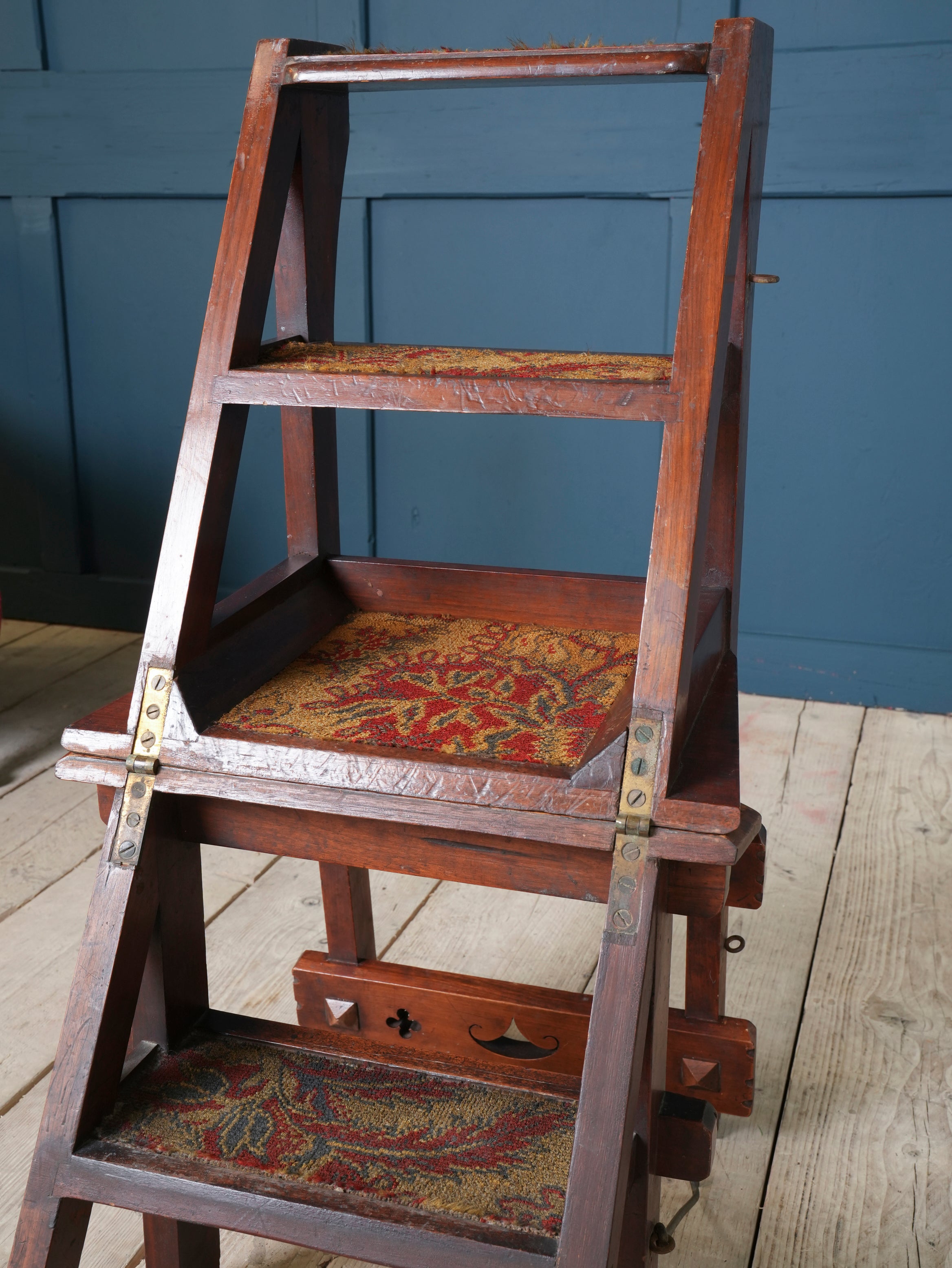 A Walnut Gothic Revival Metamorphic Chair