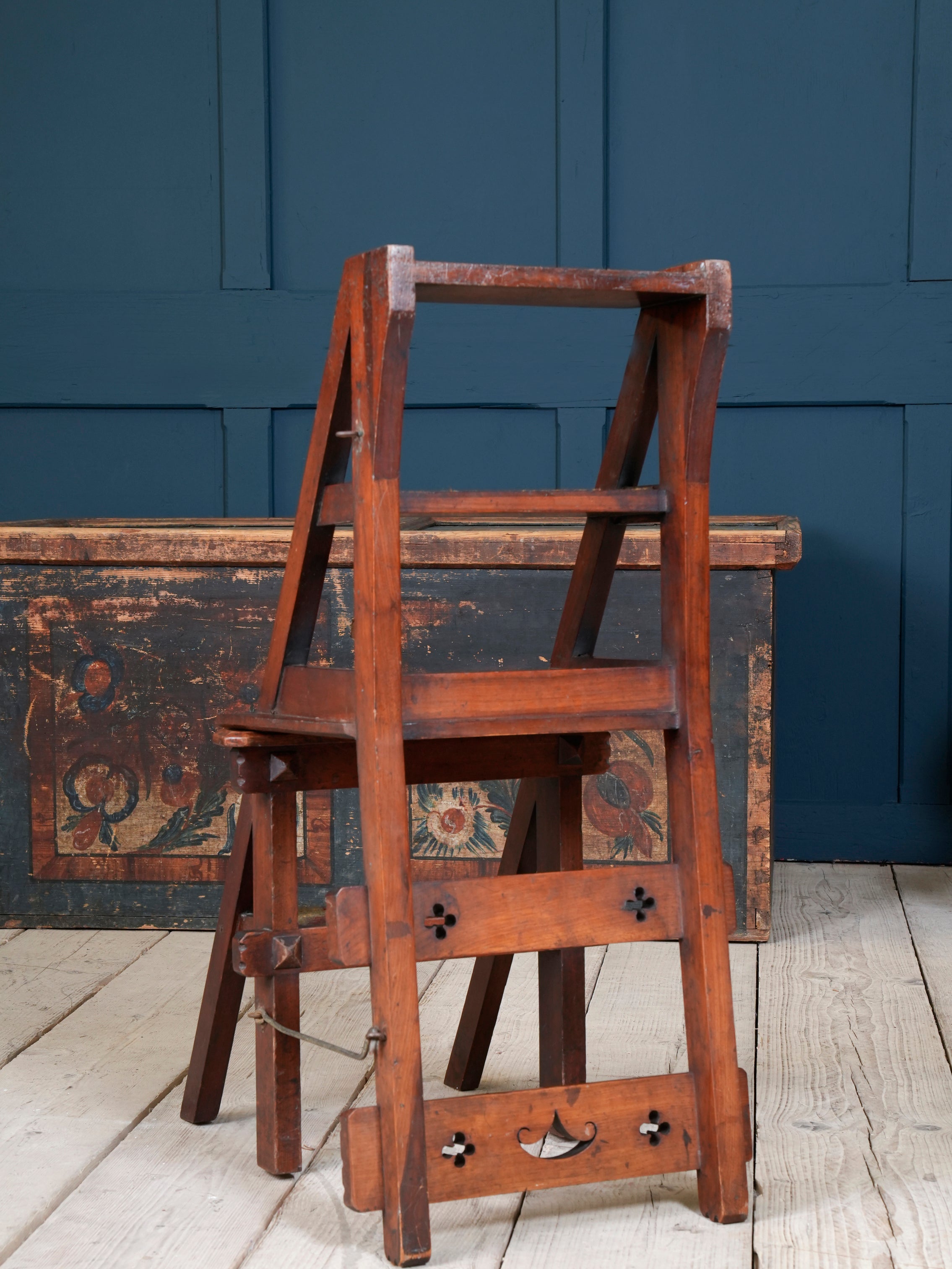 A Walnut Gothic Revival Metamorphic Chair