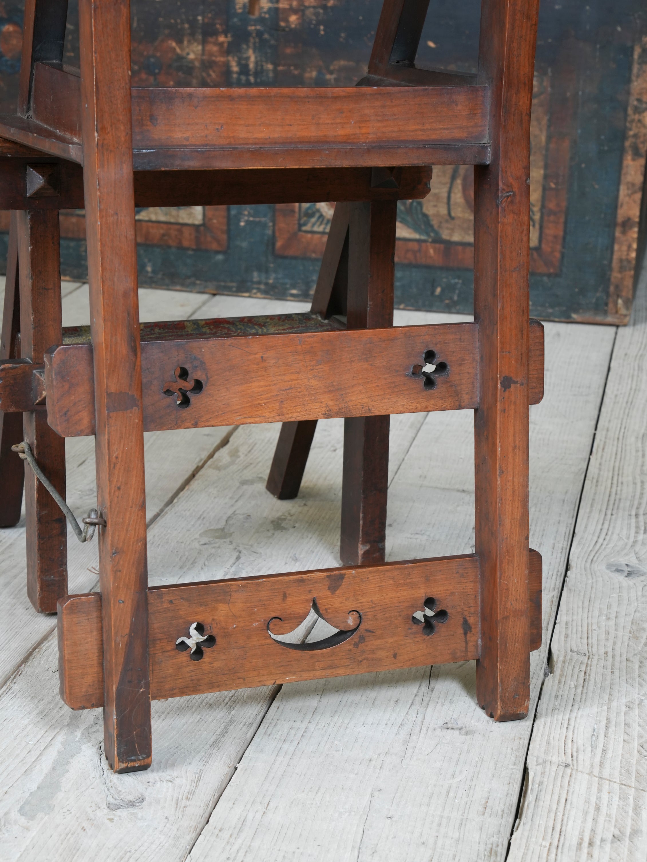 A Walnut Gothic Revival Metamorphic Chair