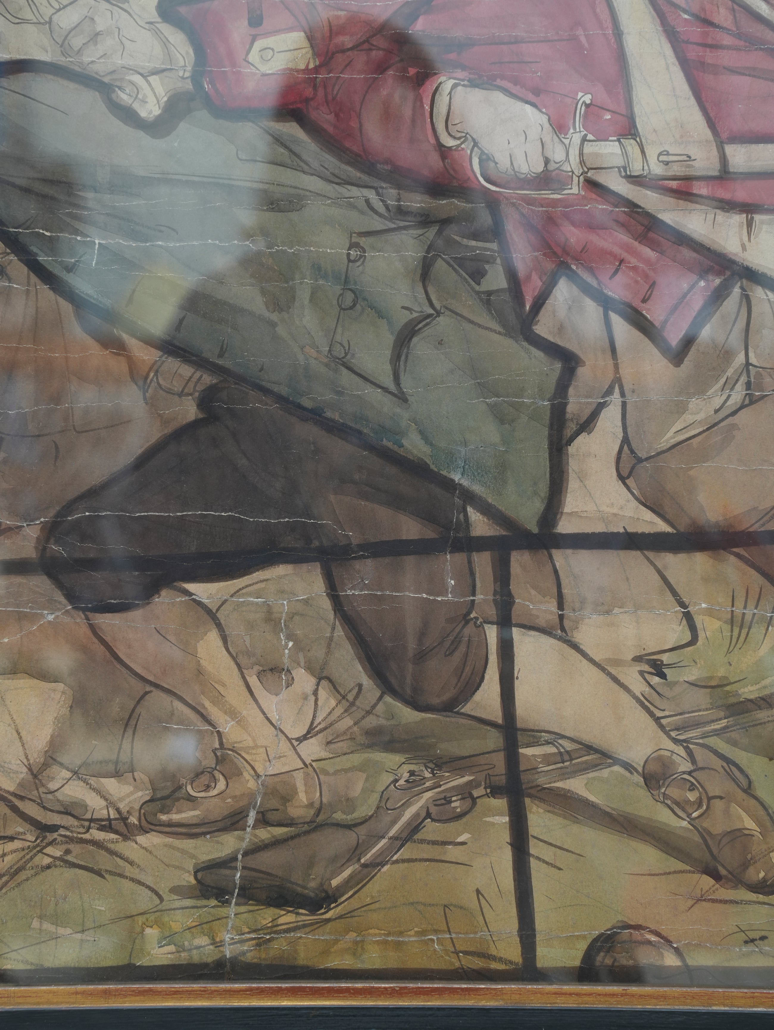 A Pair of 19th Century Stained Glass Watercolour Cartoons